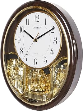 Melody & Chime Motion Wall Clock with Rotating Pendulum, Decorative Wall Clock, for Home, Hotel, Library or Church Decor.