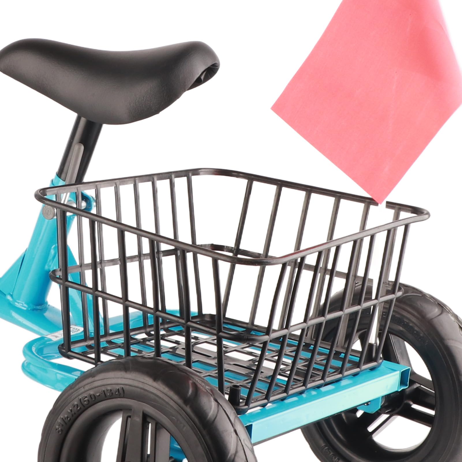 Triciclo para Niños con Cestas de Almacenamiento Delanteras y Traseras, Diseño Bonito y Cómodo para Niños de 2 a 6 Años, Material Metálico (Azul)