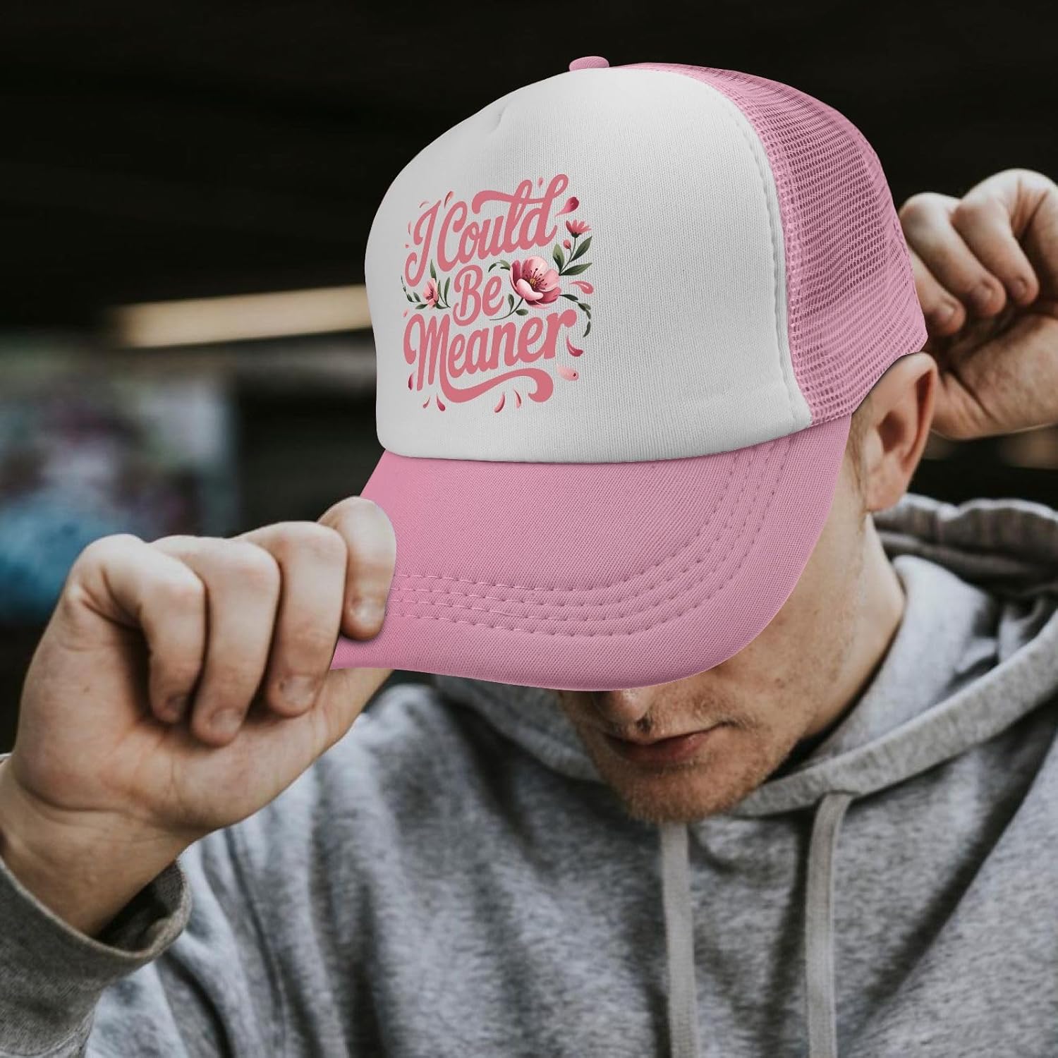 I Could Be Meaner Golf Hats Camping Cap for Grandma - Image 6