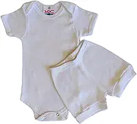 Kit Conjunto Body Short Tapa Fralda Bebê Liso Menino Menina Manga Curta Antialérgico Malha Algodão Canelado MXC BRASIL