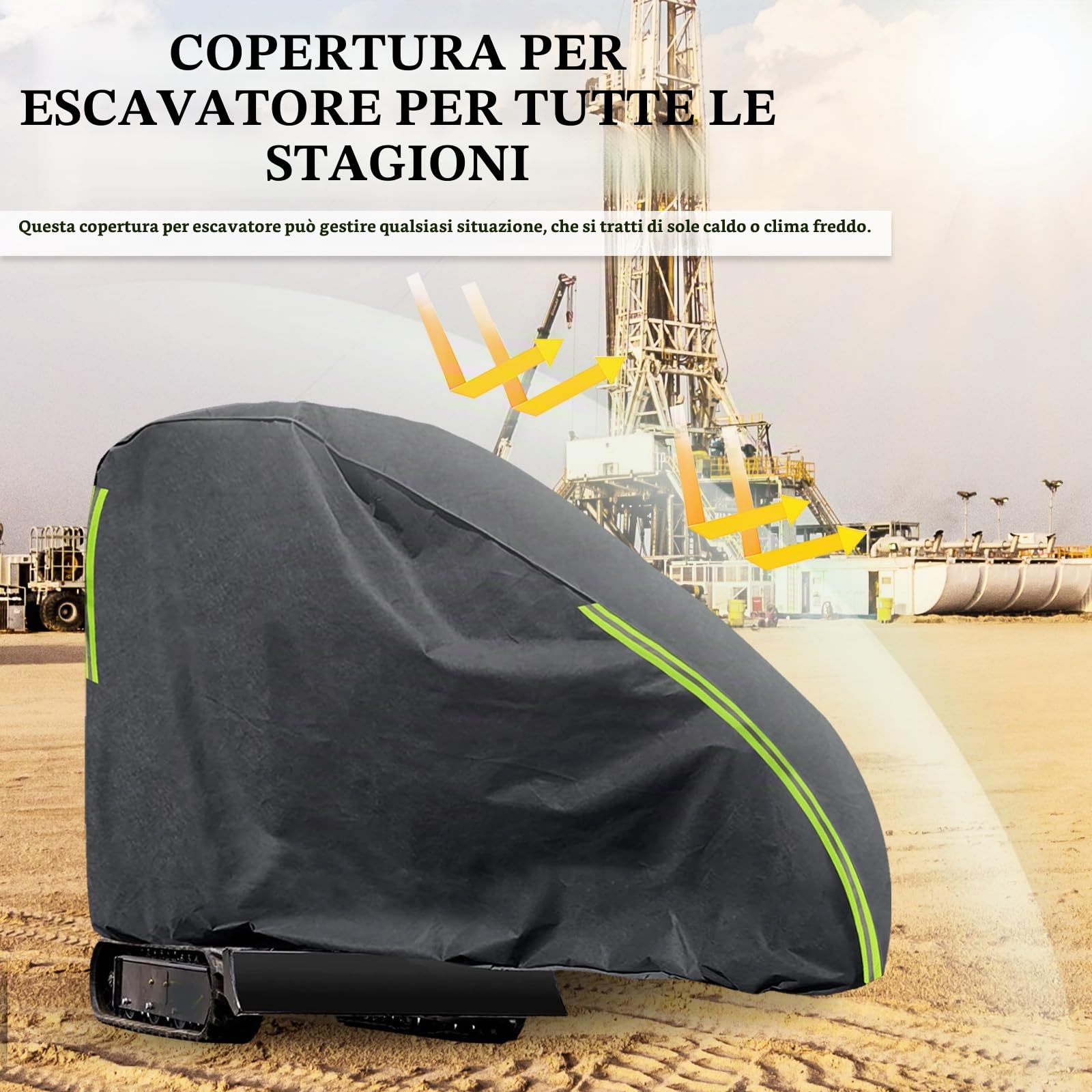 Copertura Dell'escavatore, Copertura 420D Per Miniescavatore 800-1600kg, Telone Traspirante Impermeabile Dell'escavatore, Mini Escavatore Contro Pioggia, Neve, Vento, Radiazioni UV