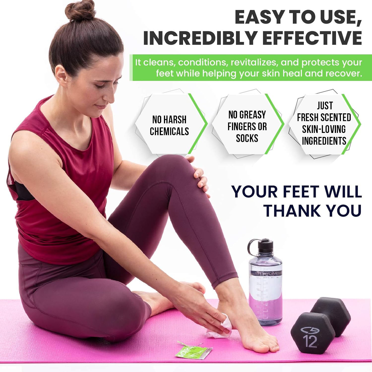 Athlete’s Foot Antifungal (60-Wipes), Tolnaftate 1%, Alcohol-Free, Skin-Repairing Formula with Emollients, Eucalyptus & Menthol, Treats & Prevents Athlete’s Foot, Jock Itch & Ringworm, APMA Approved. - Image 5