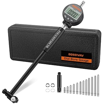 Digital Dial Bore Gauge Set, 2-6" Range, 0.0005" Accuracy,12 Anvils