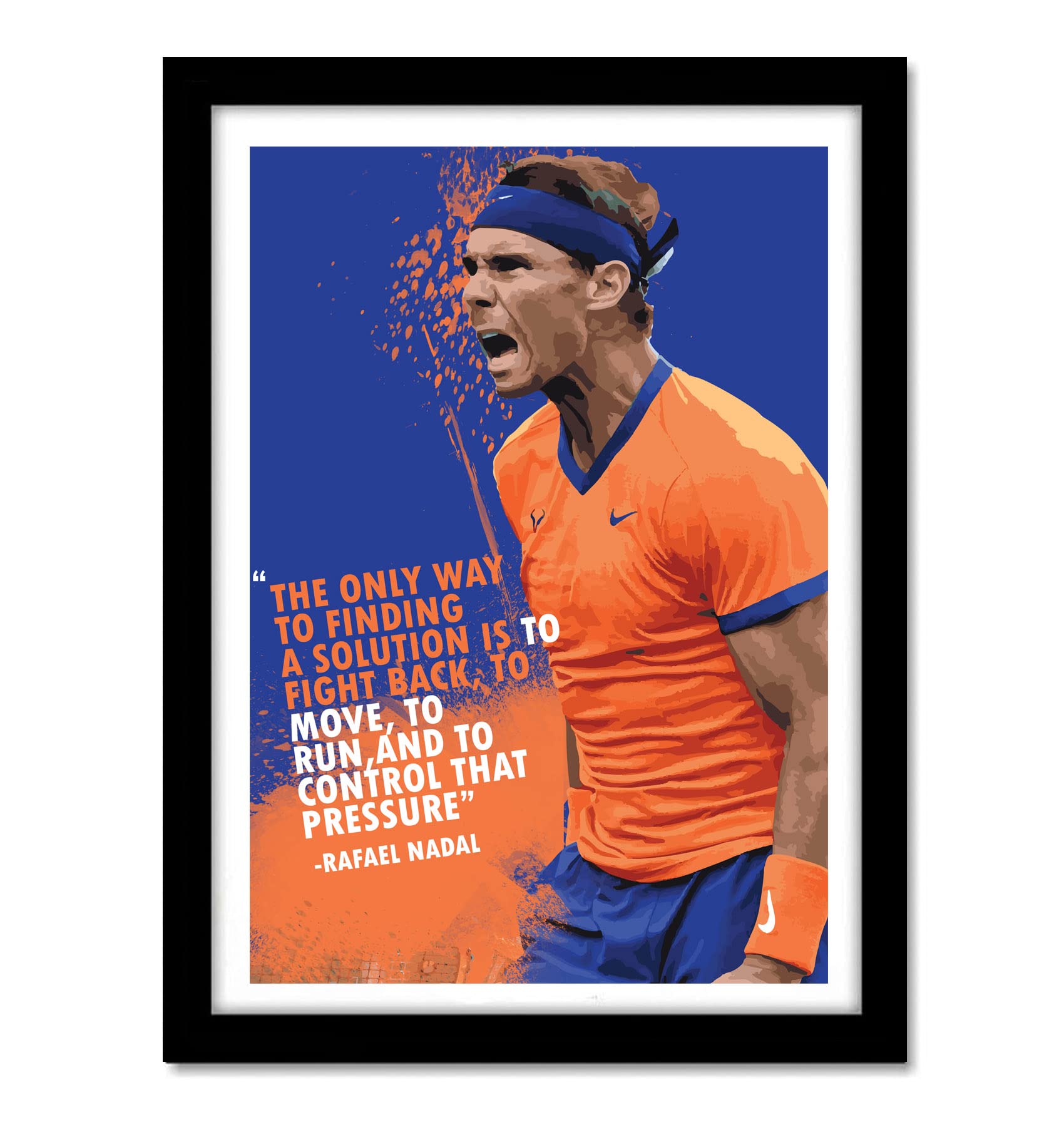 Good hope Nadal Orange Print Man Utd Framed Poster, multicolour, Print, 10inch x 13inch For Room Office Wall