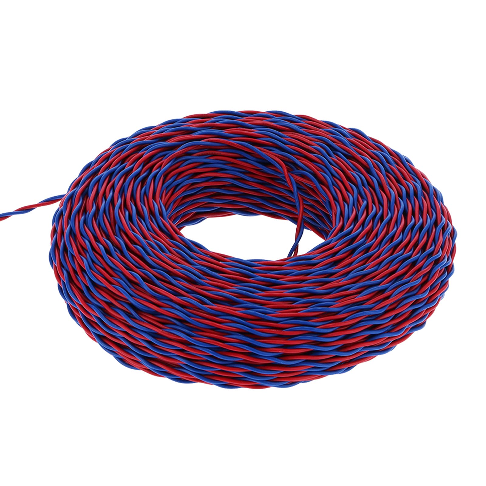 Oumefar Kabel Elektryczny RVS-2, Trwały Drut Miedziany w Izolacji PVC, Idealny do Sprzętu AGD i Małych Elektronarzędzi, długość 100 M Czerwony Niebieski