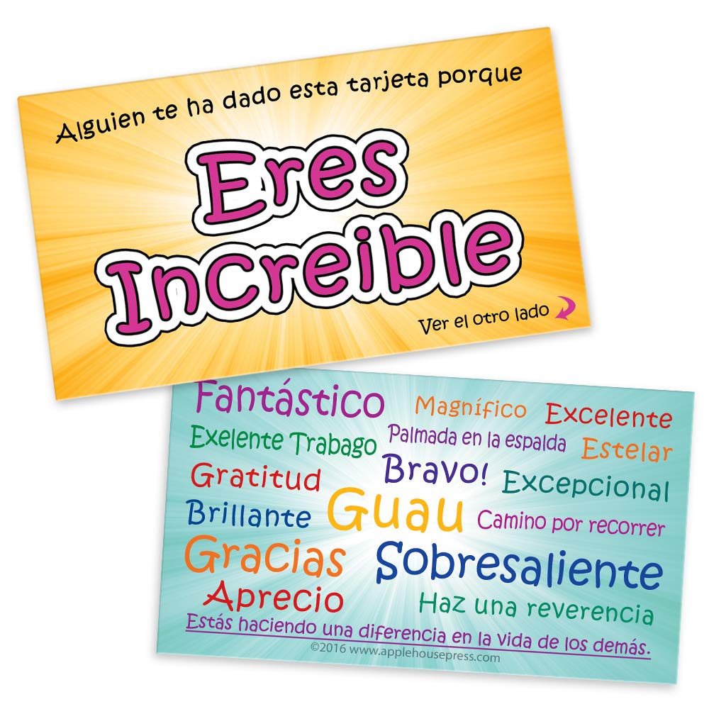 You are Awesome Cards - (Eres Incredible, Spanish Version) - Box of 100 - Appreciation Cards for Teachers, Employers, Friends, Co-Workers, Family (Box of 100)