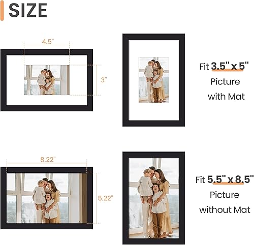 Vista 33 de upsimples - Portarretratos de 8.5 x 11 pulgadas, para fotos de 6 x 8 pulgadas con paspartú o de 8.5 x 11 pulgadas sin paspartú, marcos de fotos