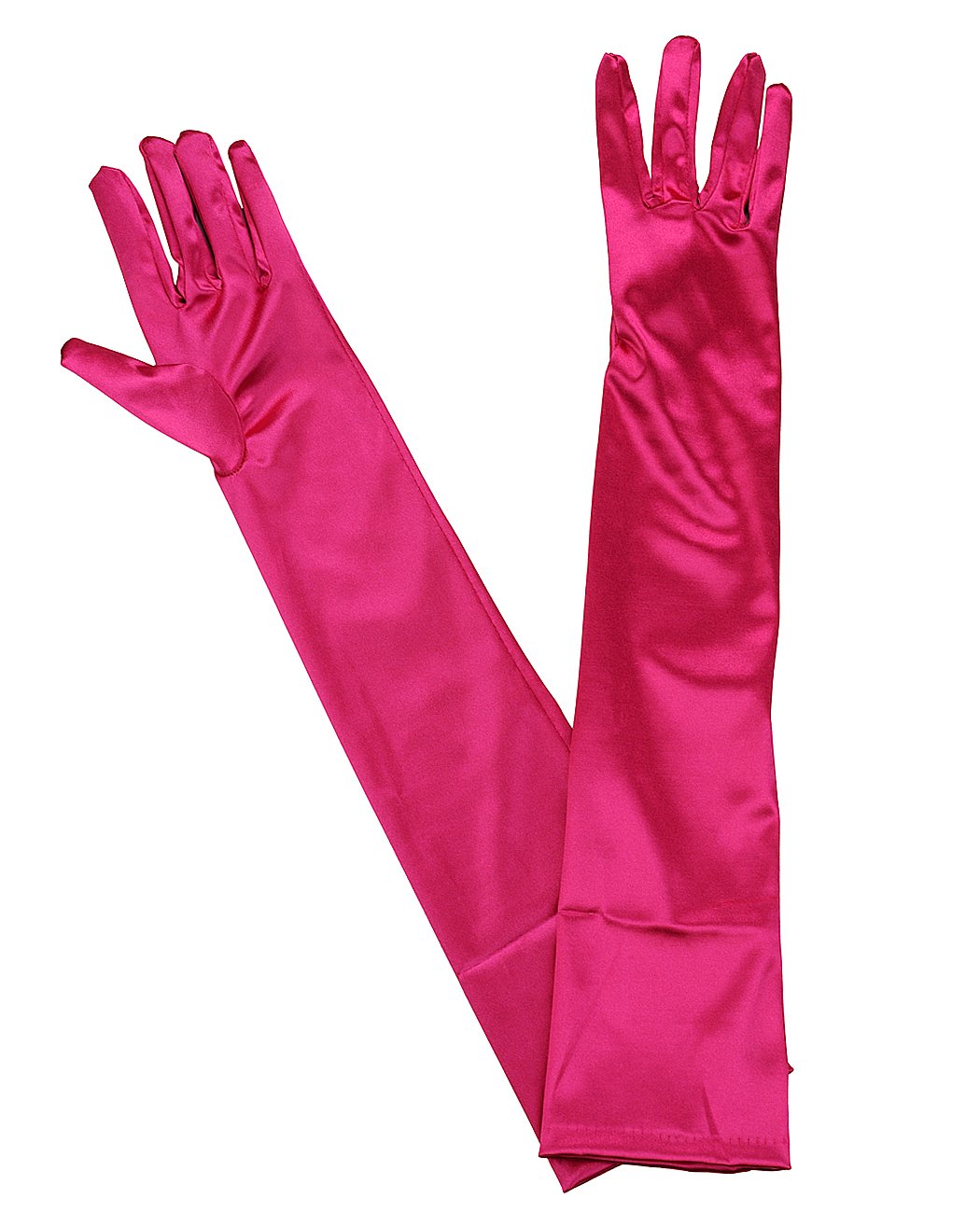NYFASHION101 Women's Fashionable Classy Elbow Length Satin Gloves 12BL, Dark Fuchsia