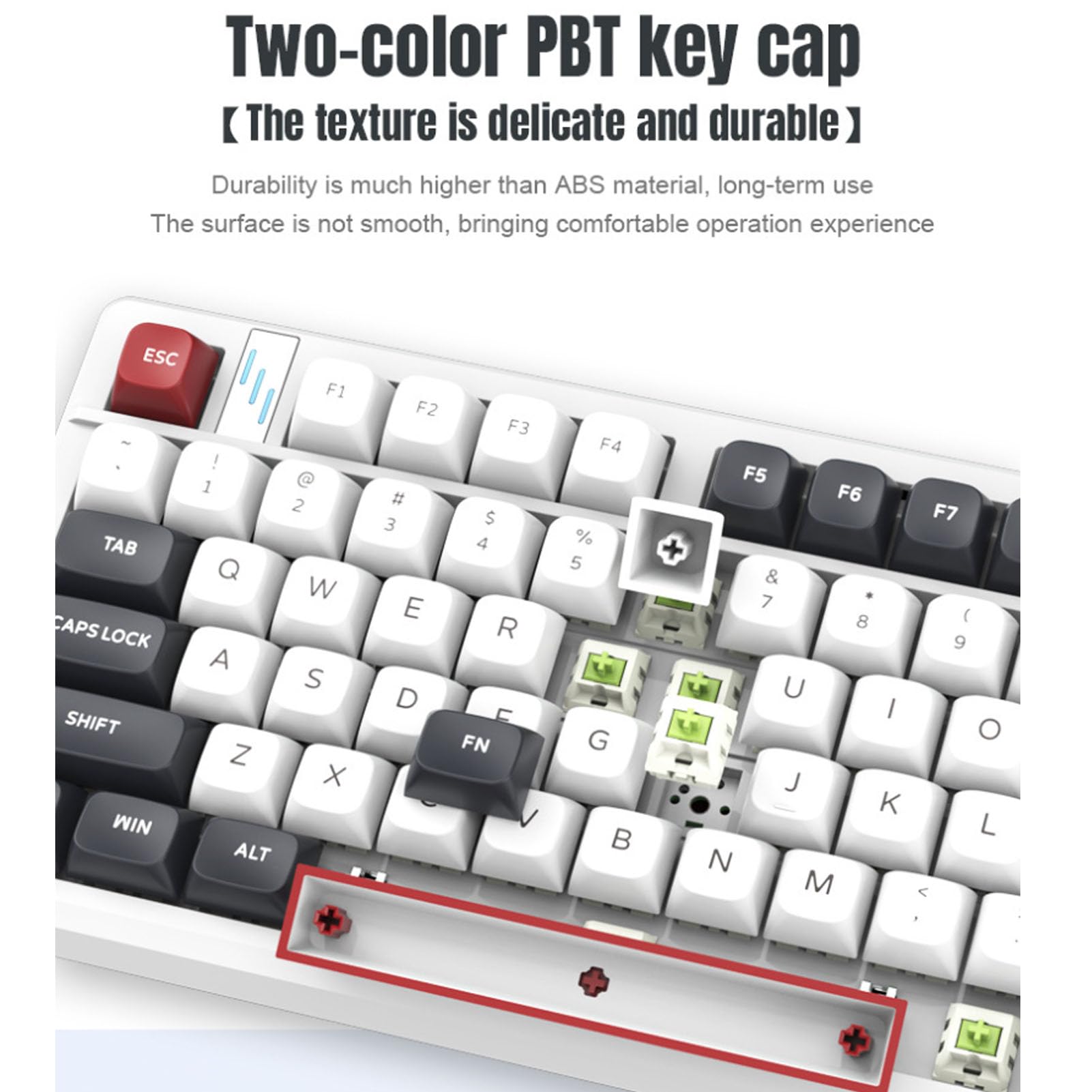 Annadue Bezprzewodowa Klawiatura Mechaniczna, Tri Mode BT 5.0, 2.4GHz, Przewodowa, Klawiatura z możliwością Wymiany i Wstępnie Lubed Linear Switches, Podświetlany RGB do Tabletu PC