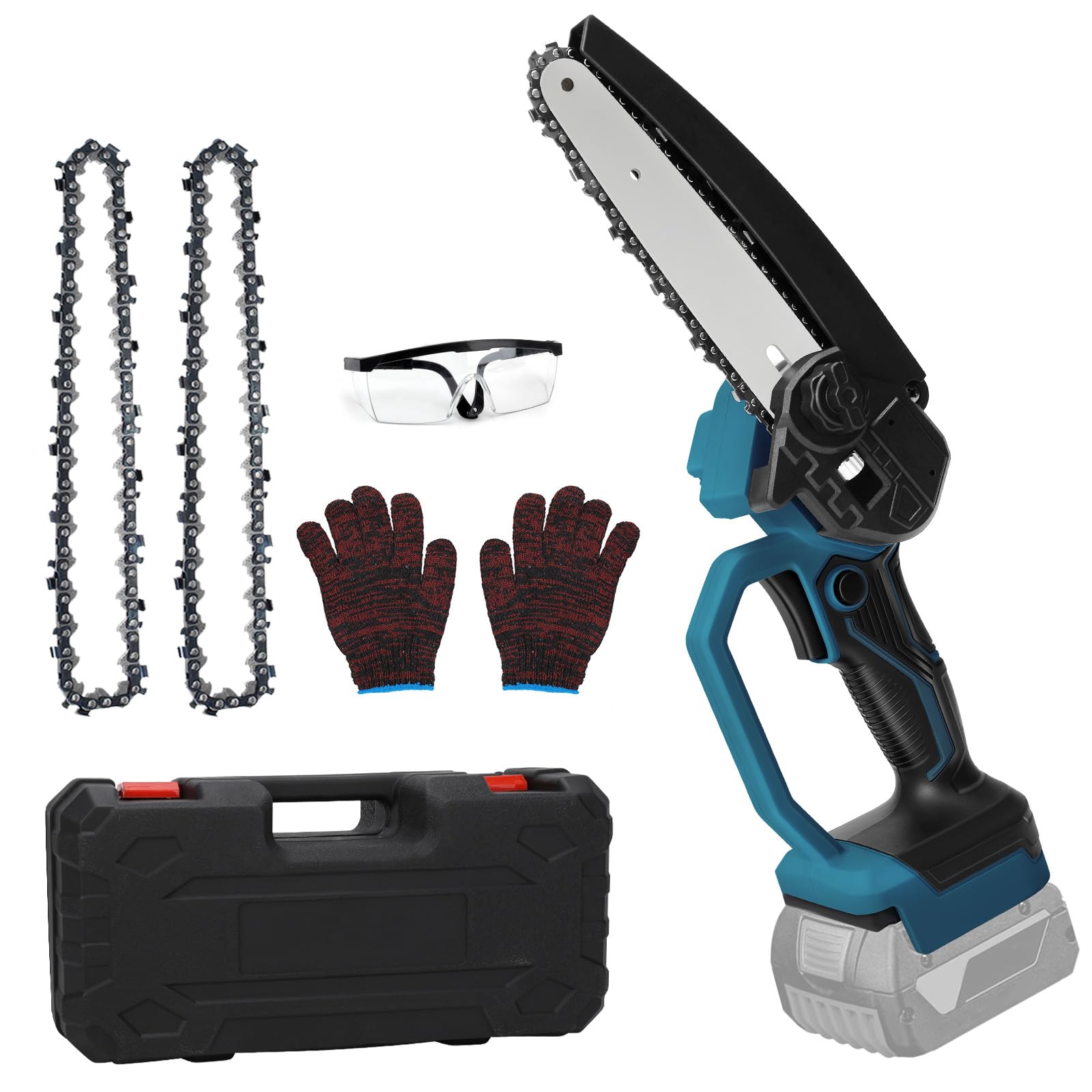 6-Zoll Akku-Kettensäge Für Einhell 18V - 400W Elektrokettensäge Mit 2 Ketten Für Gartenarbeit