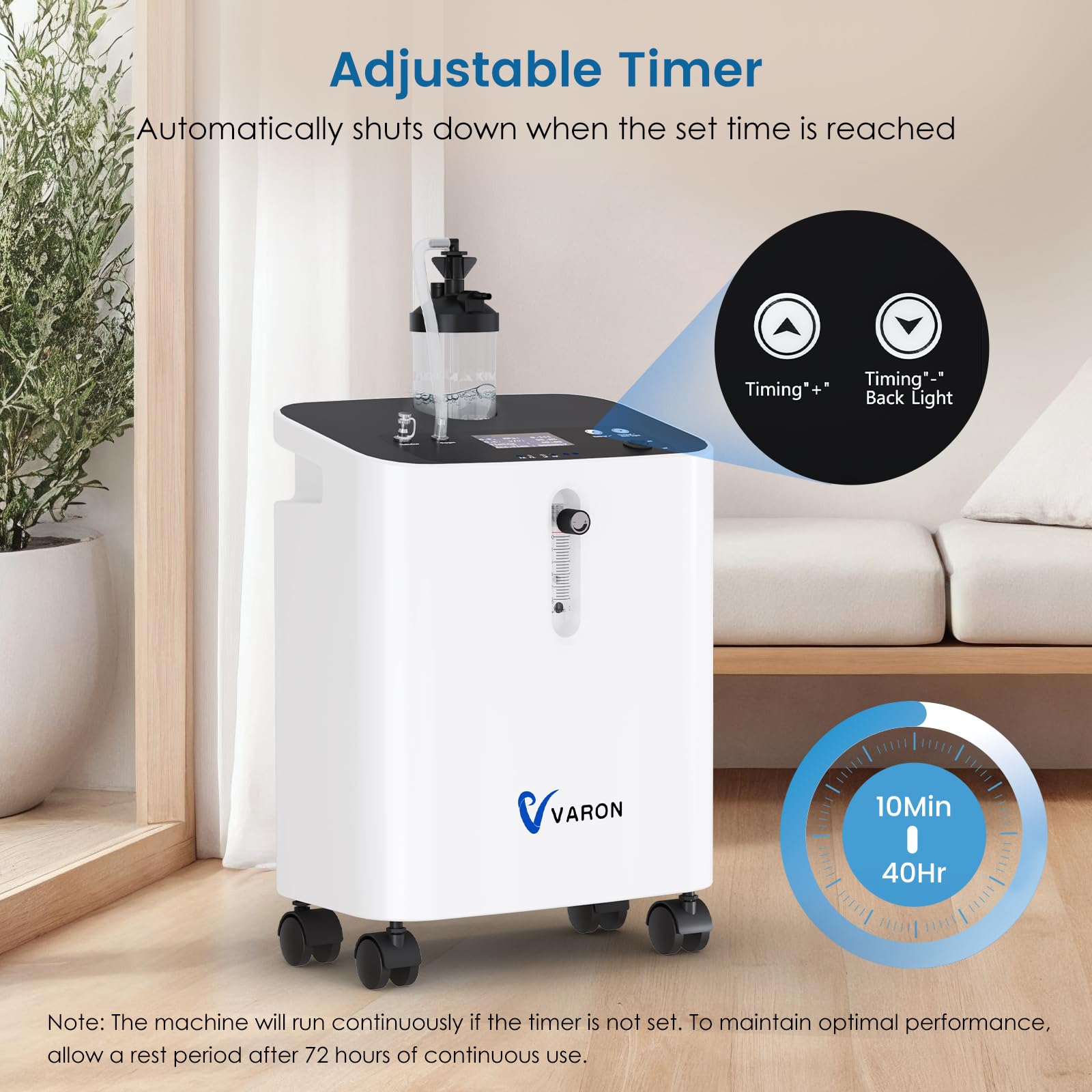 Generatore di ossigeno, concentratore di ossigeno regolabile da 1 a 10 l/min, ossigeno portatile per uso domestico e in viaggio, accessori completi per le emergenze