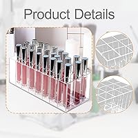 Vista 4 de 24 Slot Acrylic Lipstick Organizer Makeup Brush Holder Cosmetic Display Case for Drawer Dorm Bedroom Vanity