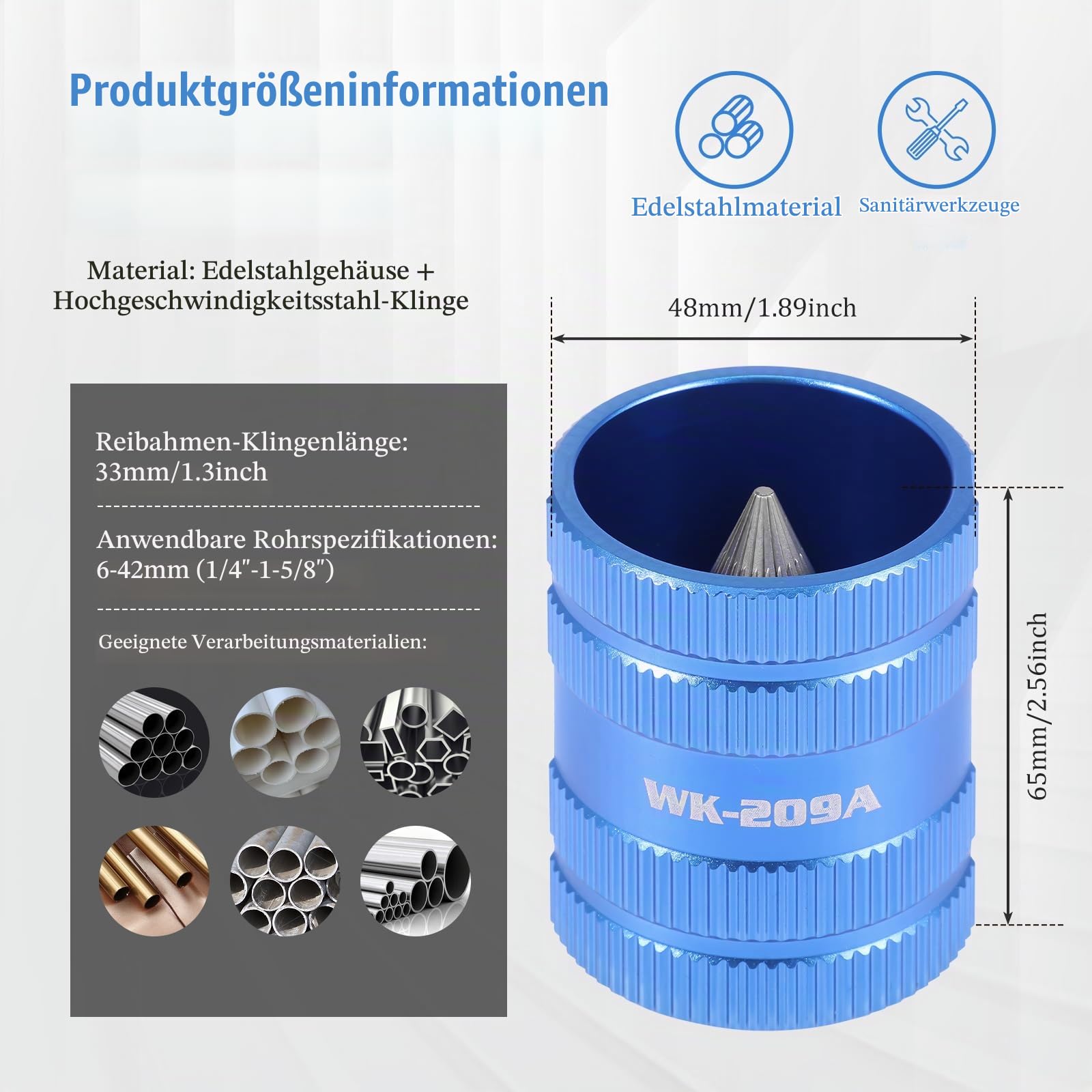 Rohrentgrater Innen & Außen (6-42mm) | HSS Klingen & Edelstahl Rohrfräser