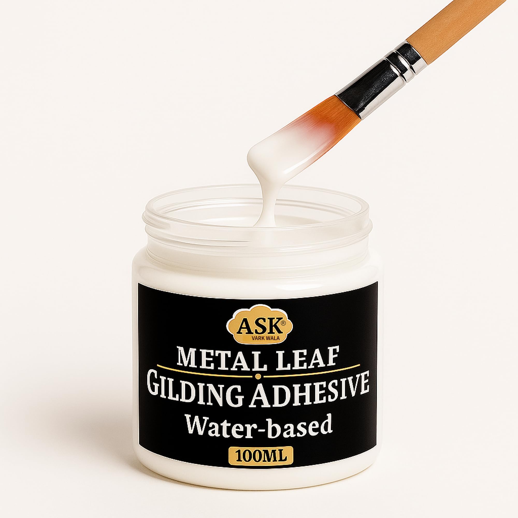 Gilding Adhesive, 100ml Gold Leaf Adhesive for Craft Use, Water Based Gold Leaf Glue for Craft Art Use, Pasting Foil, Epoxy Resin