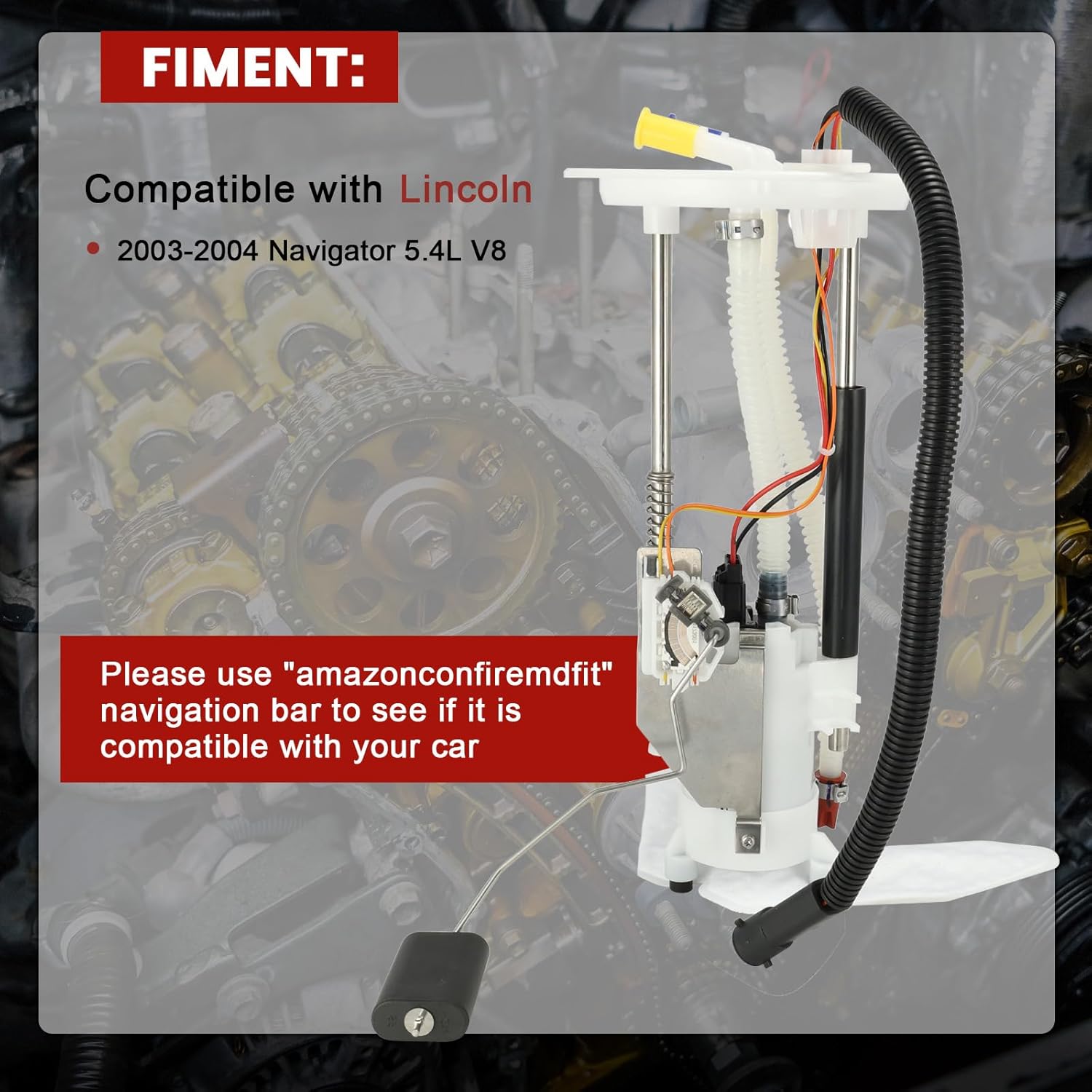 E2362M Electric Fuel Pump Module Assembly Sending Unit Compatible with Lincoln Navigator 2003 2004 5.4L V8 Replaces# P76296M FG0576 FG0866 SP2362M 2L7Z-9H307AA 2L7Z-9H307AF PFS-16 PFS-286