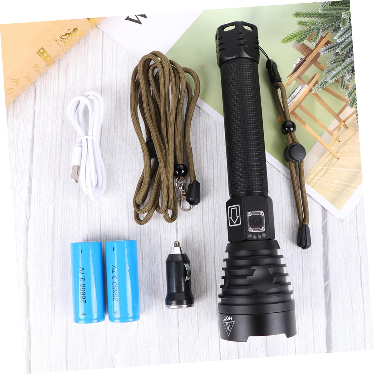 Gatuida Torcia Elettrica Ricaricabile USB XHP90 2500 Lumen Zoom Telescopico | Lega di Alluminio Resistente e , Ricarica Micro Usb, per Pesca e Campeggio, Formato Portatile