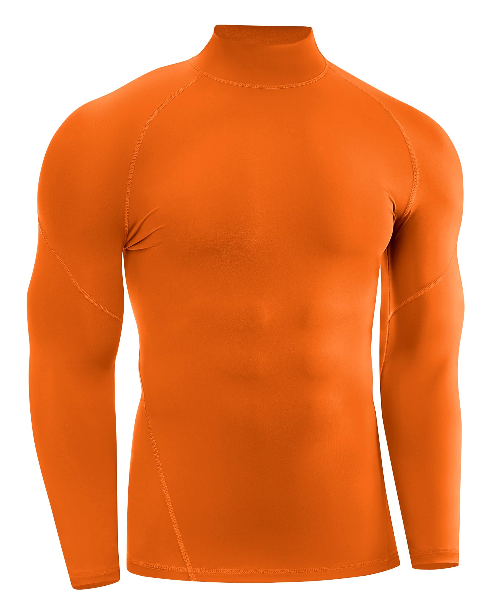 Men's UPF 50+ Compression Shirts Long Sleeve Mock Turtleneck Athletic Workout Undershirt Running Football Base Layer