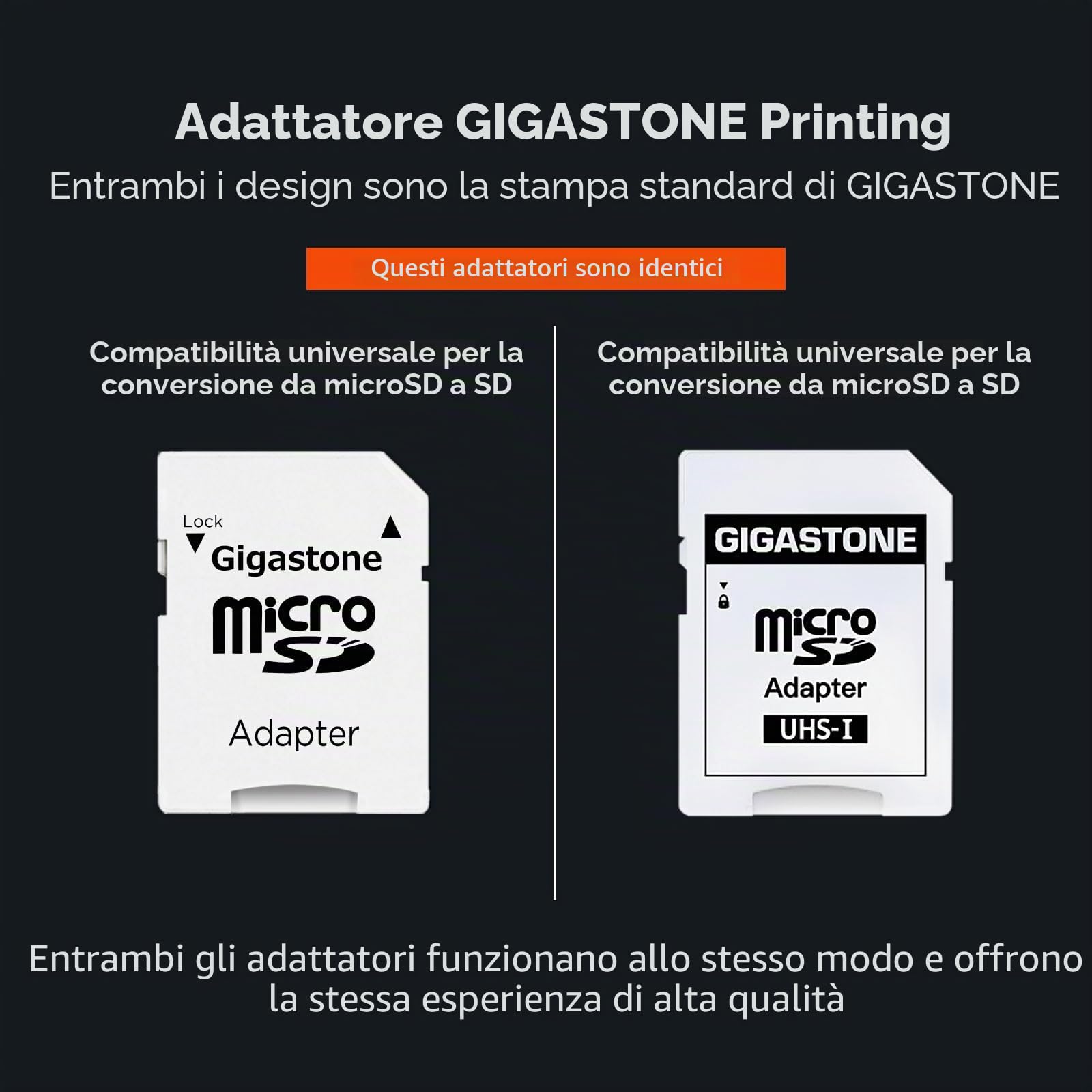 GIGASTONE Micro SD 128 GB, Camera Plus, Set da 2, A1 U1 C10 UHS-1, Per GoPro Fotocamera Videocamera, Velocit? Fino a 100/60 MB/Sec(R/W), con Adattatore Scheda SD