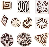 Vista 29 de Sellos de impresión de arcilla Urban Border Design Bloques de madera (juego de 10) Htag2157