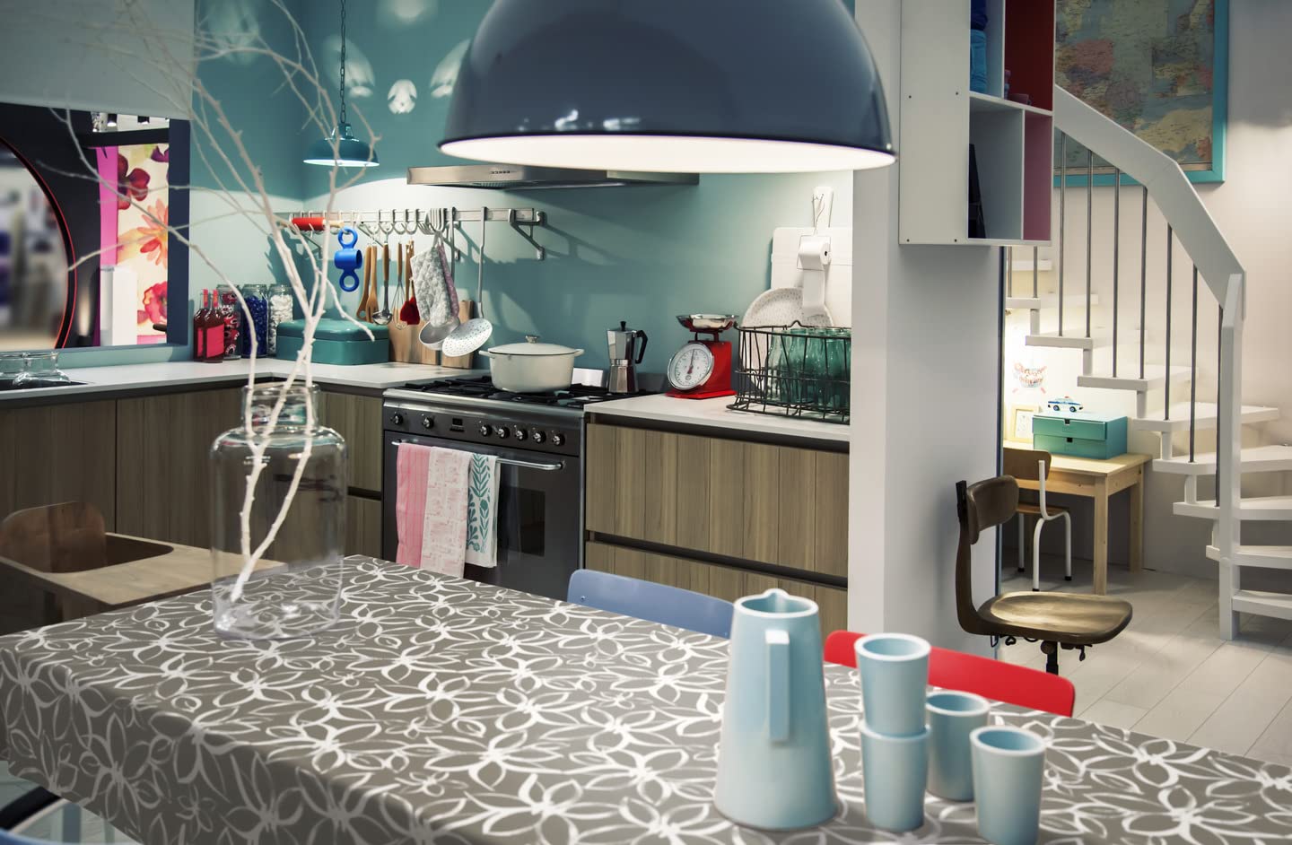 d-c-fix tovaglia cerata – Deep Blue 220 cm x 150 cm rettangolare – tovaglia in stile vintage per tavolo da cucina, da pranzo o da giardino – idonea