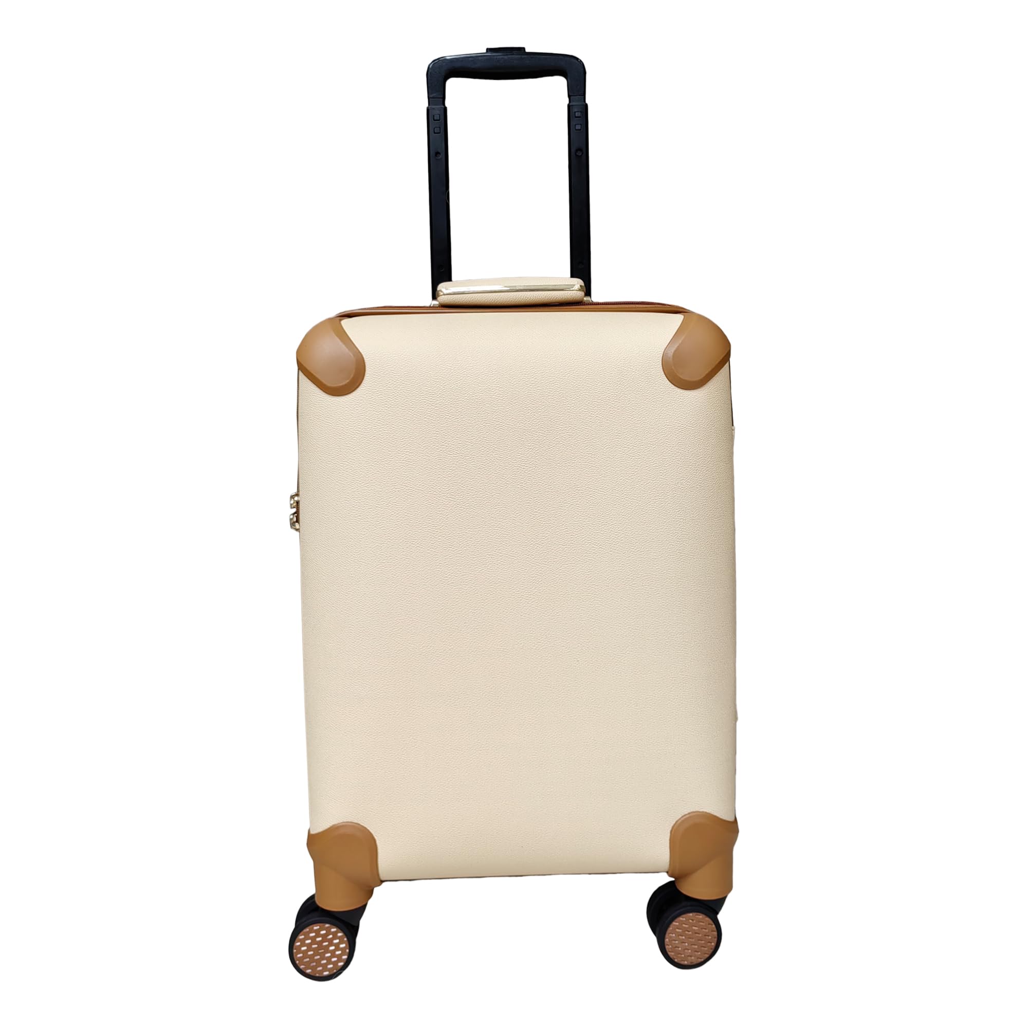 Titan Series Polycarbonate 20 inch Small Cabin Trolley Bag for Travel | Hard Suitcase for Travel with TSA Lock, TPE Wheels, Aluminium Trolley, 360 Degree Rotation - Pure Beige