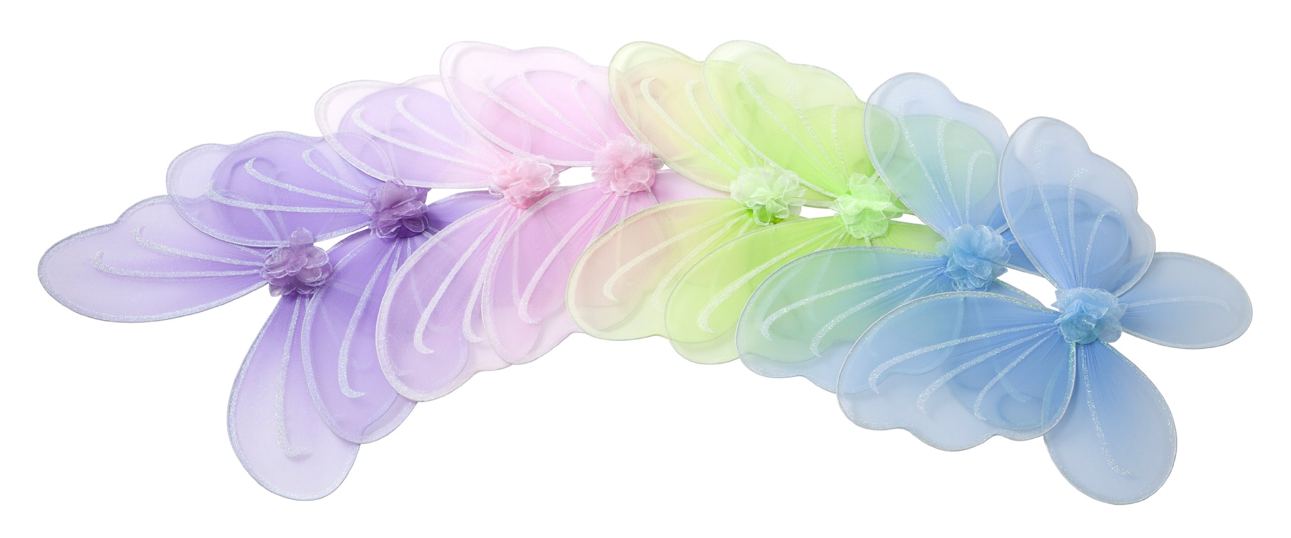 Heart To Heart Butterfly Fairy Wings Party Favor Dress Up Costume Accessory for Girls Toddlers and Kids: Set of 8