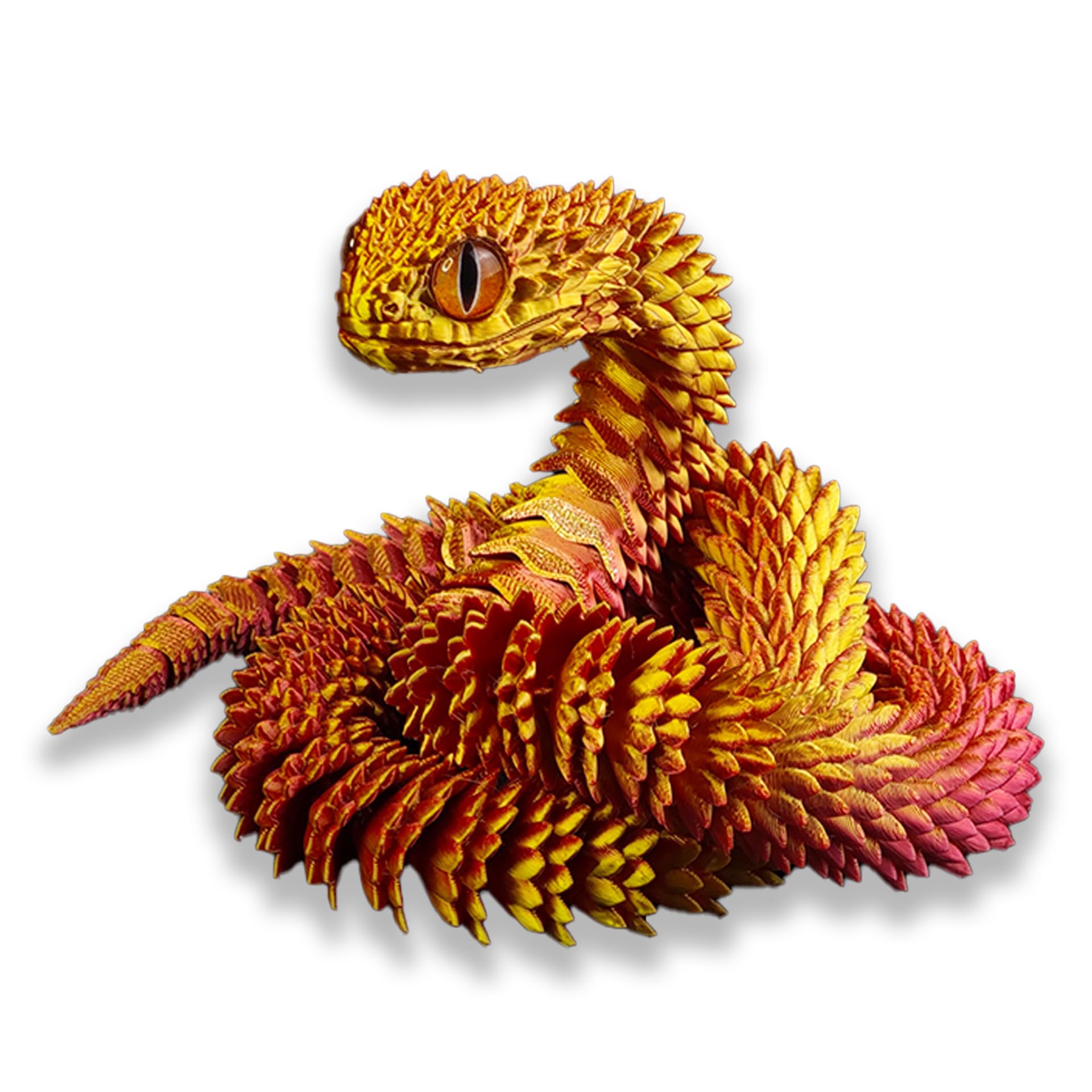 ZHRUOYAO 3D Printed Animals-Snake Viper,3D Printed Snake Toys 3D Printed Animals Animal Model Ornaments Creative Funny Toy Festival Gift for Frends
