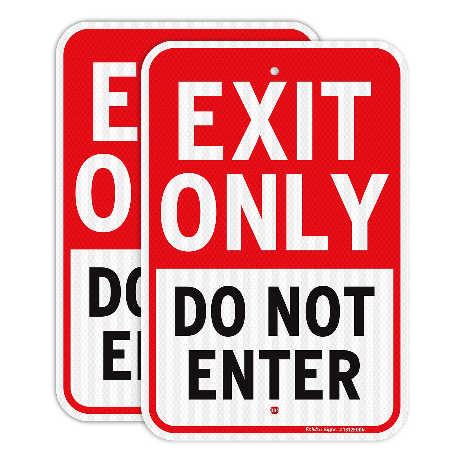 Faittoo Exit Only Do Not Enter Sign, 18 x 12 Inches Engineer Grade Reflective Aluminum Sign, UV Protected, Weather/Fade Resistant, Easy to Install and Read, Indoor/Outdoor Use (2 Pack)