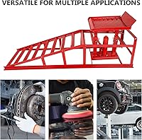 Vista 5 de Paquete de 2 rampas hidráulicas de perfil bajo de 5 toneladas, rampas de servicio de elevación ajustables para cambios de aceite, rango de altura
