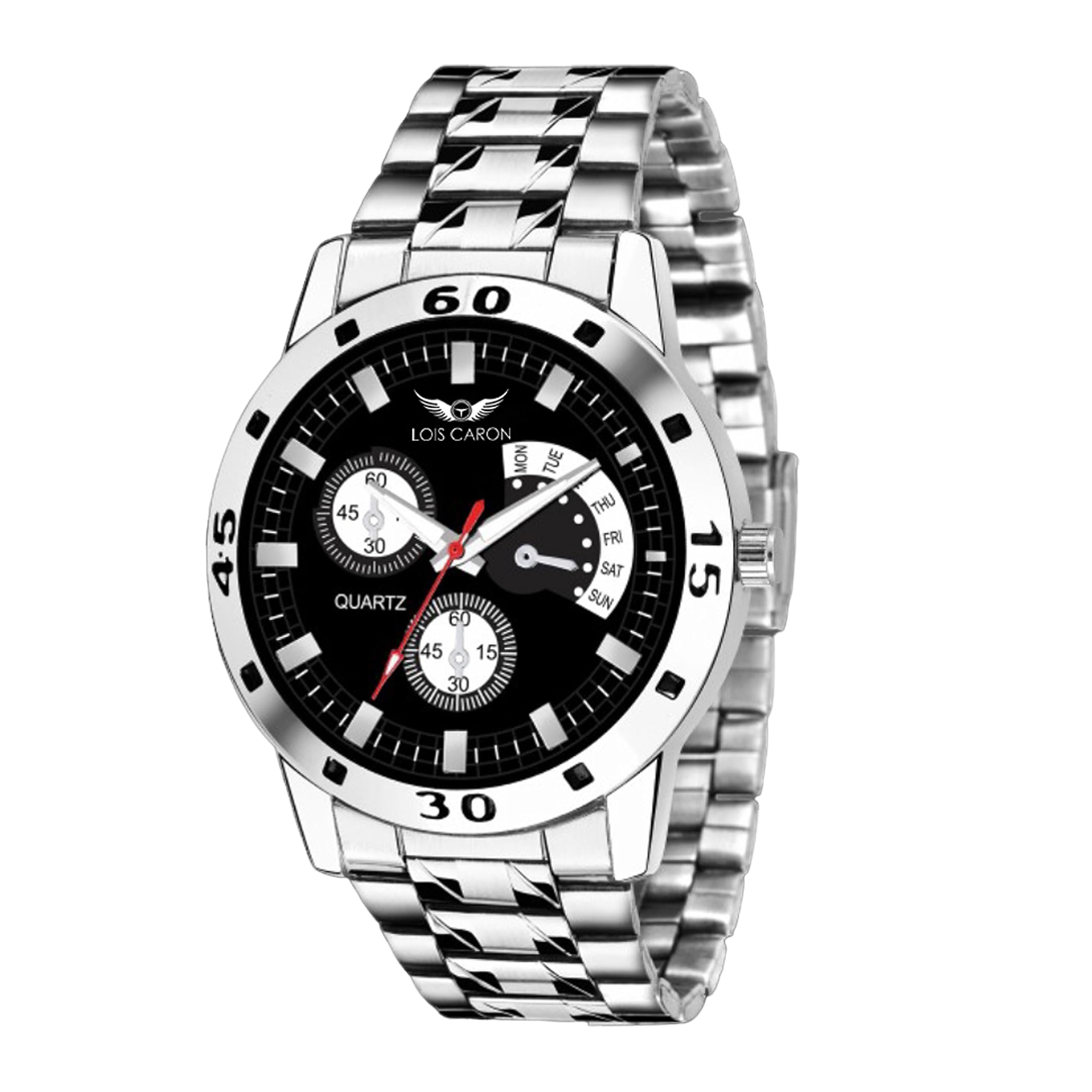 LOIS CARON Black Dial and Silver Chain for Boys & Men Analog Watch (LCS-4263) (B0CF9HQ9CB) Amazon Price History, Amazon Price Tracker