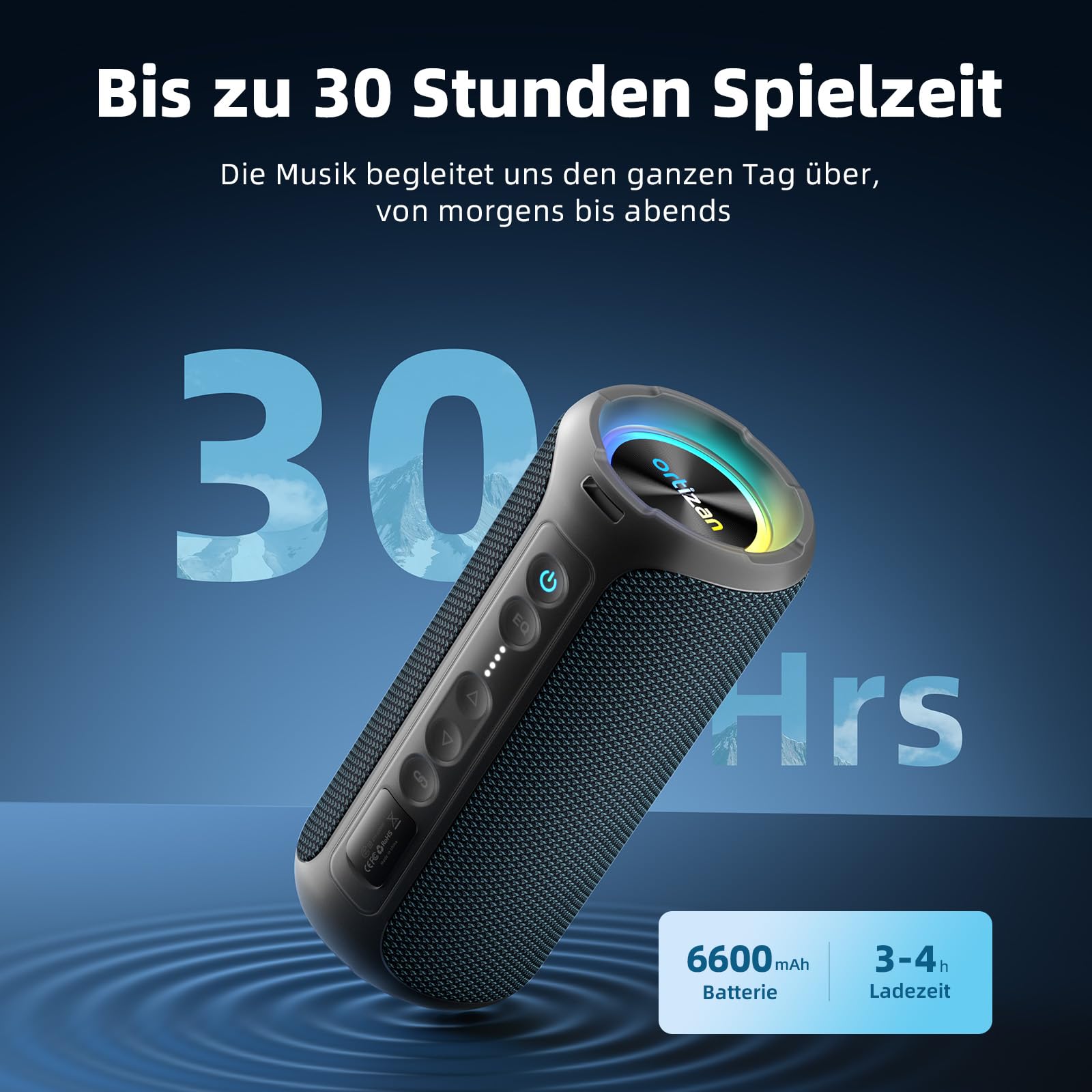 Ortizan 40W Bluetooth Lautsprecher mit Sprachassistent, 30 Stunden Spielzeit X8Pro Musikbox Bluetooth, Tragbarer BT 5.3-Musiklautsprecher, RGB-LED, IPX7 wasserdicht, Freisprecheinrichtung