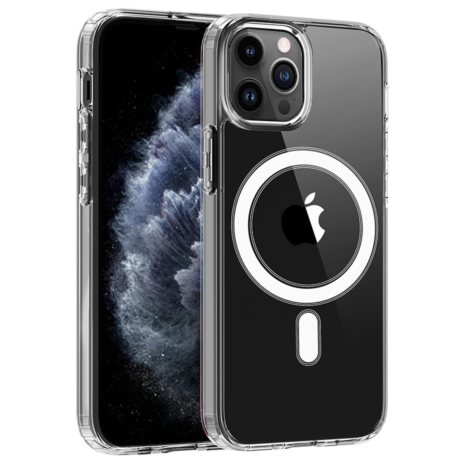 S. Tedazo Magnetic Clear for iPhone 11 Pro Case, Compatible with Magsafe Wireless Charging, Anti-Yellow Shockproof and Military Drop Protection,