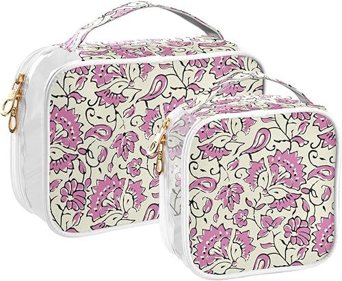 Miniatura 2 de ZOEO Bolsas de maquillaje transparentes, paquete de 2 bolsas de viaje, neceser, organizador portátil de cosméticos, para hombres y mujeres, bolsa de