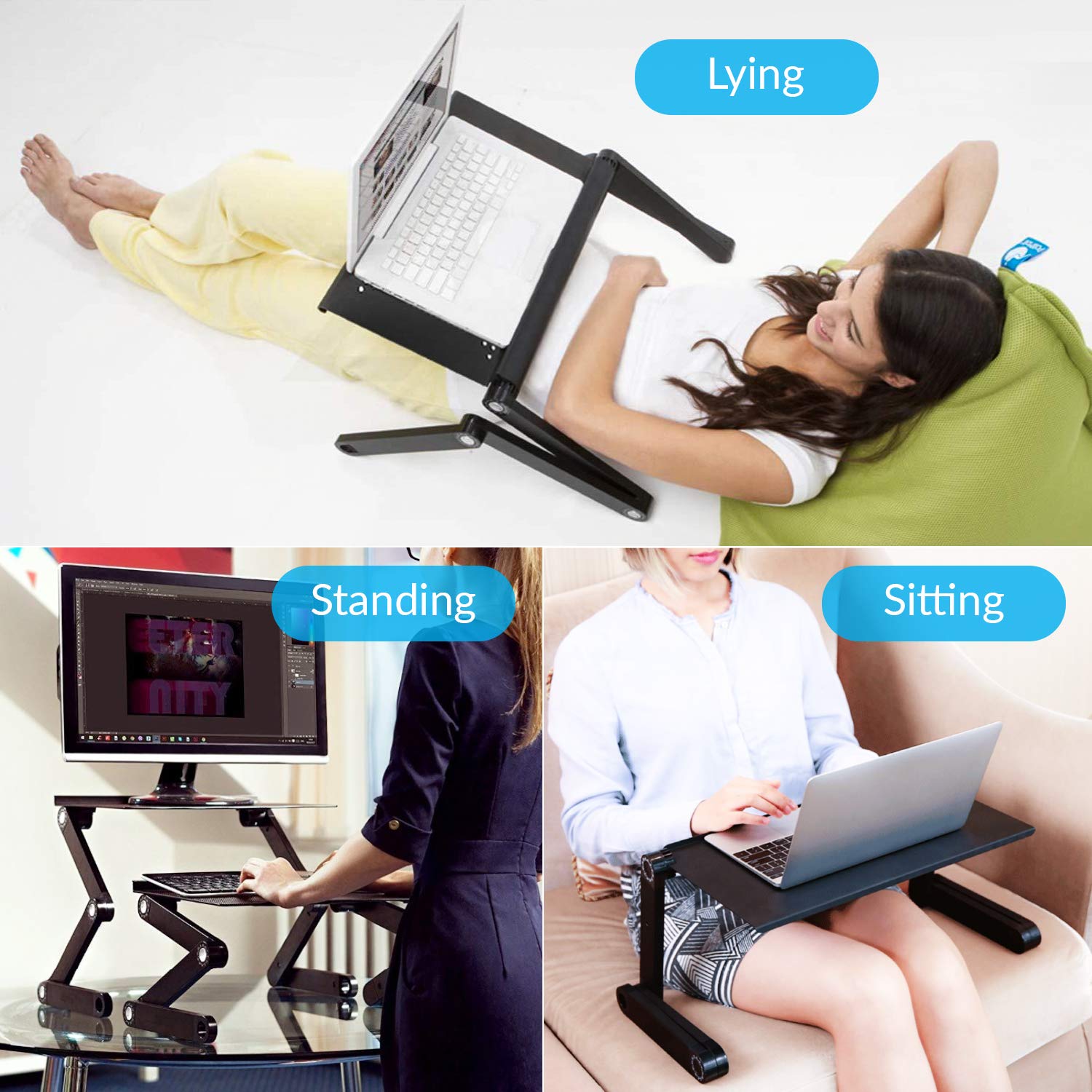 Buy Venera E6 Multifunction Foldable Laptop Table Ergonomics Design & Adjustable Legs with Mouse
