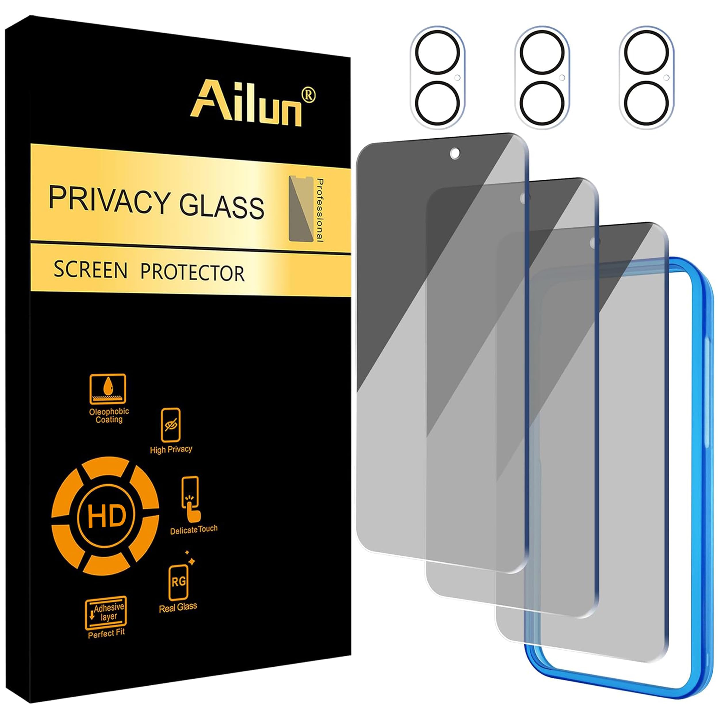 Ailun Privacy Screen Protector+Camera Lens Protector for iPhone 13 Pro Max — Amazon image 25