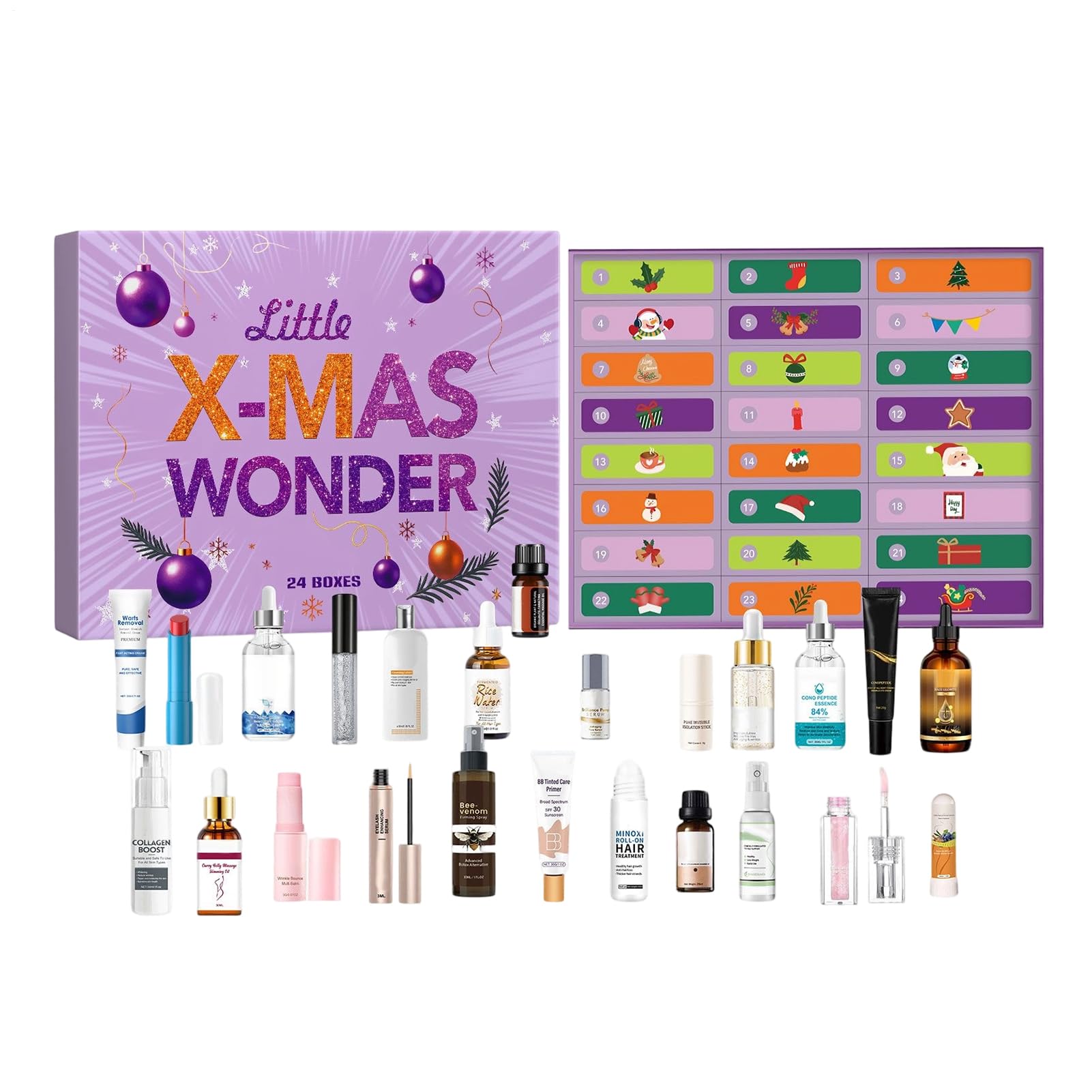 Beauty Advent Calendars 2025, 24 Days Beauty Cosmetics Set Ornaments Christmas Countdown Calendar, Un-ique Skincare Makeup Advent Calendars, Luxury Makeup Gift Kit Christmas Countdown Calendar