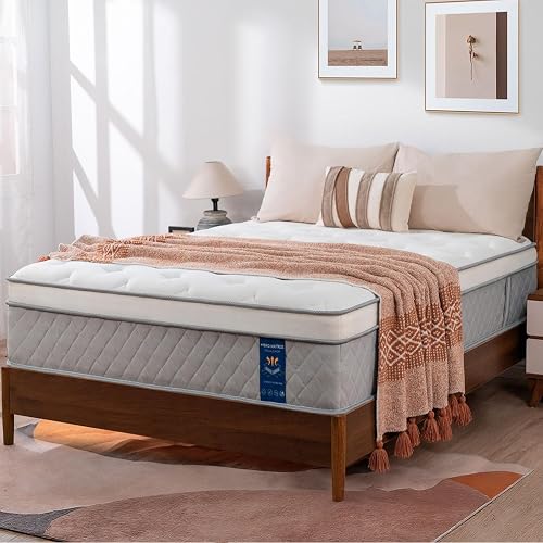 King Mattress 12 Inch Plush Soft Mattresses in a Box, Hybrid Cooling Gel Memory Memory Foam and Pocket Springs Bed, Fiberglass Free, Back Support Pressure Relief Breathable