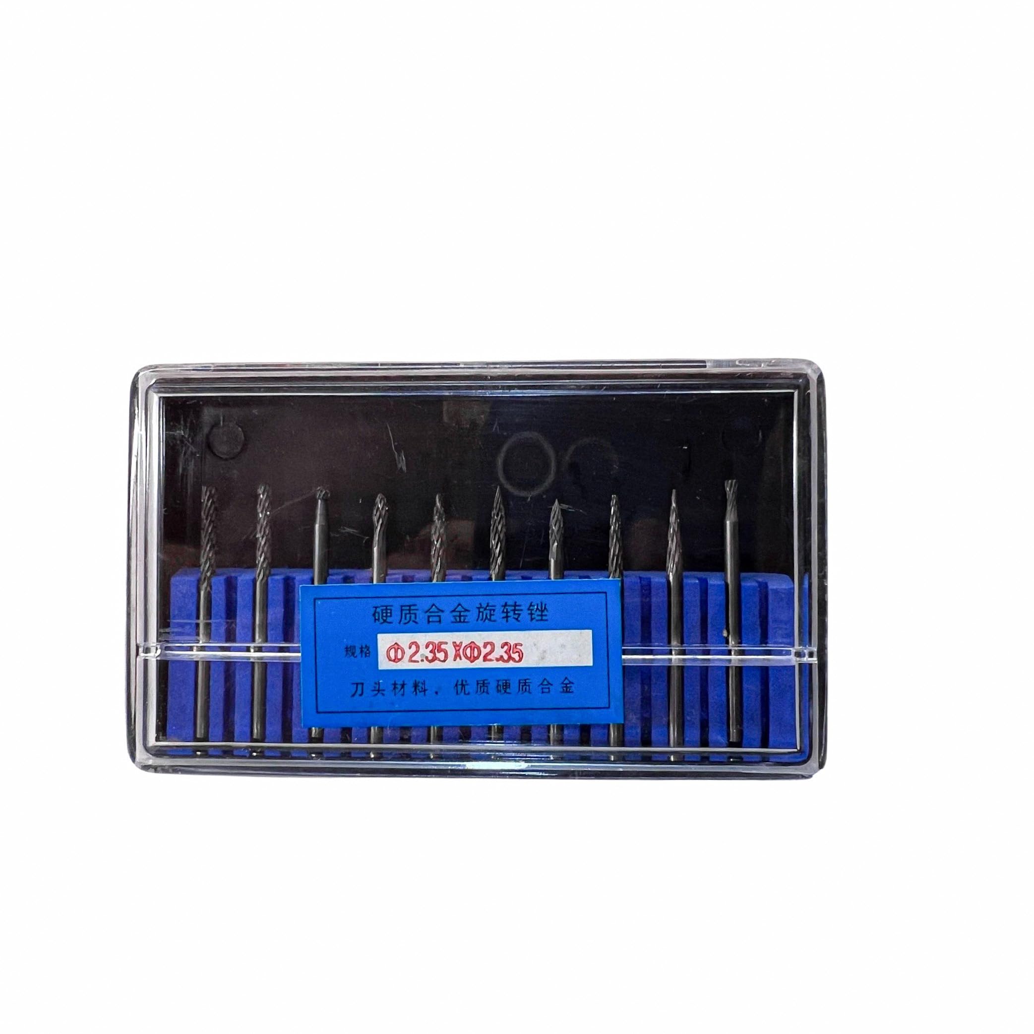 Johnson Tools Carbide Drill Bits/Burs (2.35X2.35mm) for Jewellery Making, Dental Grinding, Carving or Other Multi purpose Works (Set of 10 Bits)