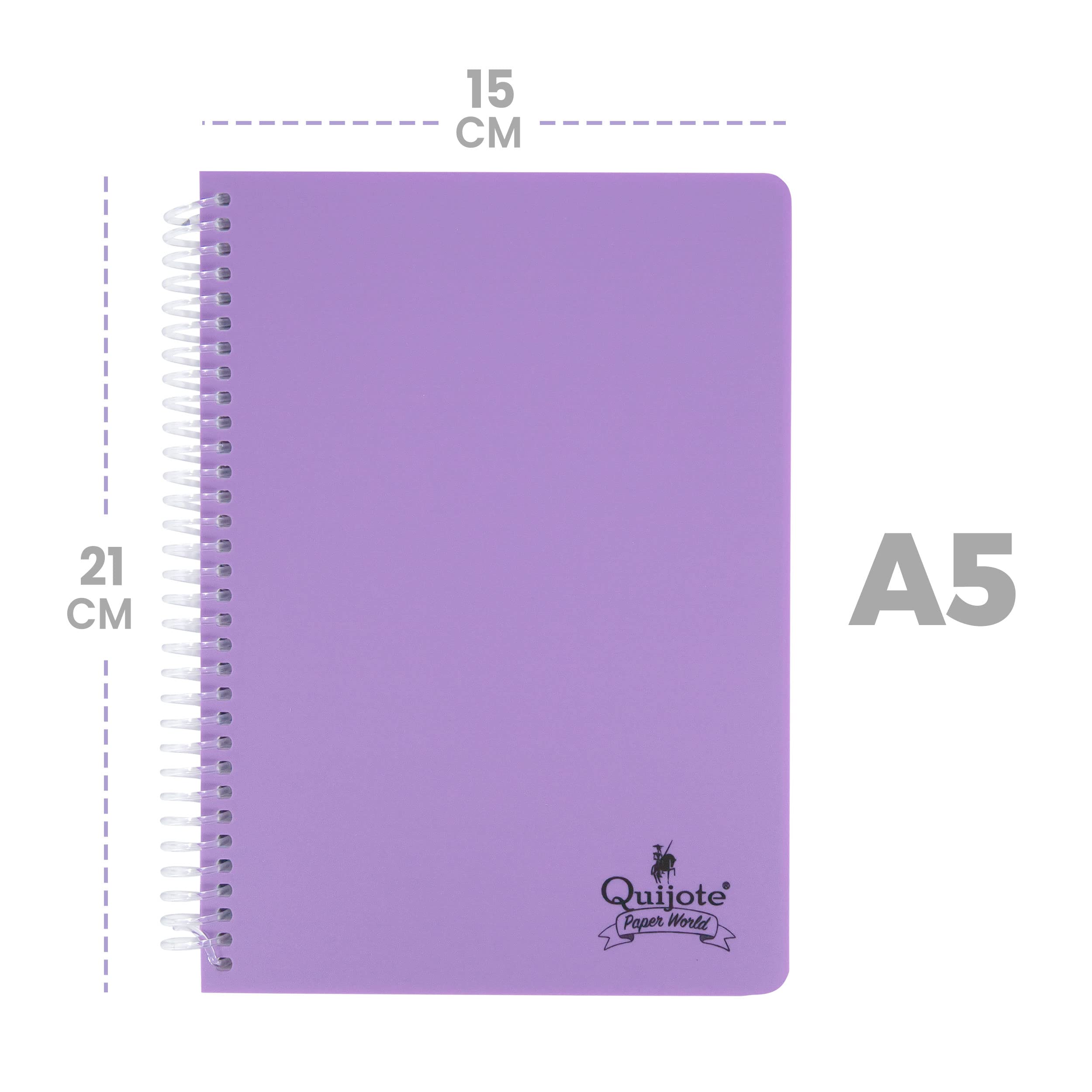 PACK 2 NOTEBOOKS A5 4X4 QUIJOTE PAPER WORLD - Flexible Spiral, With