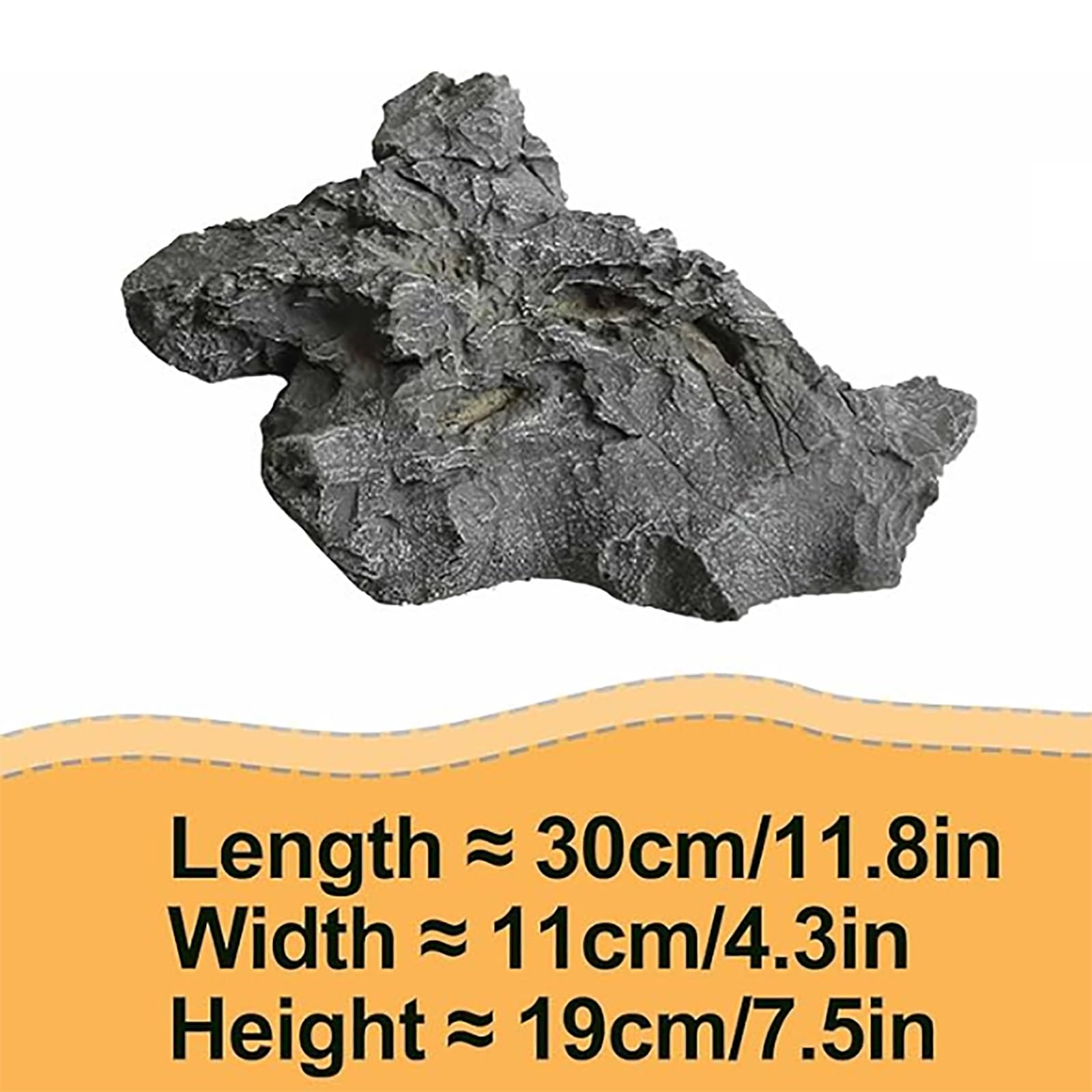 Osłona skały krajobrazowej, materiał piankowy PU, skała krajobrazowa, odpowiednia do dekoracji podwórka, ozdoby do akwarium (30 x 11 x 19 cm / 11.8x4.3x7.5in)