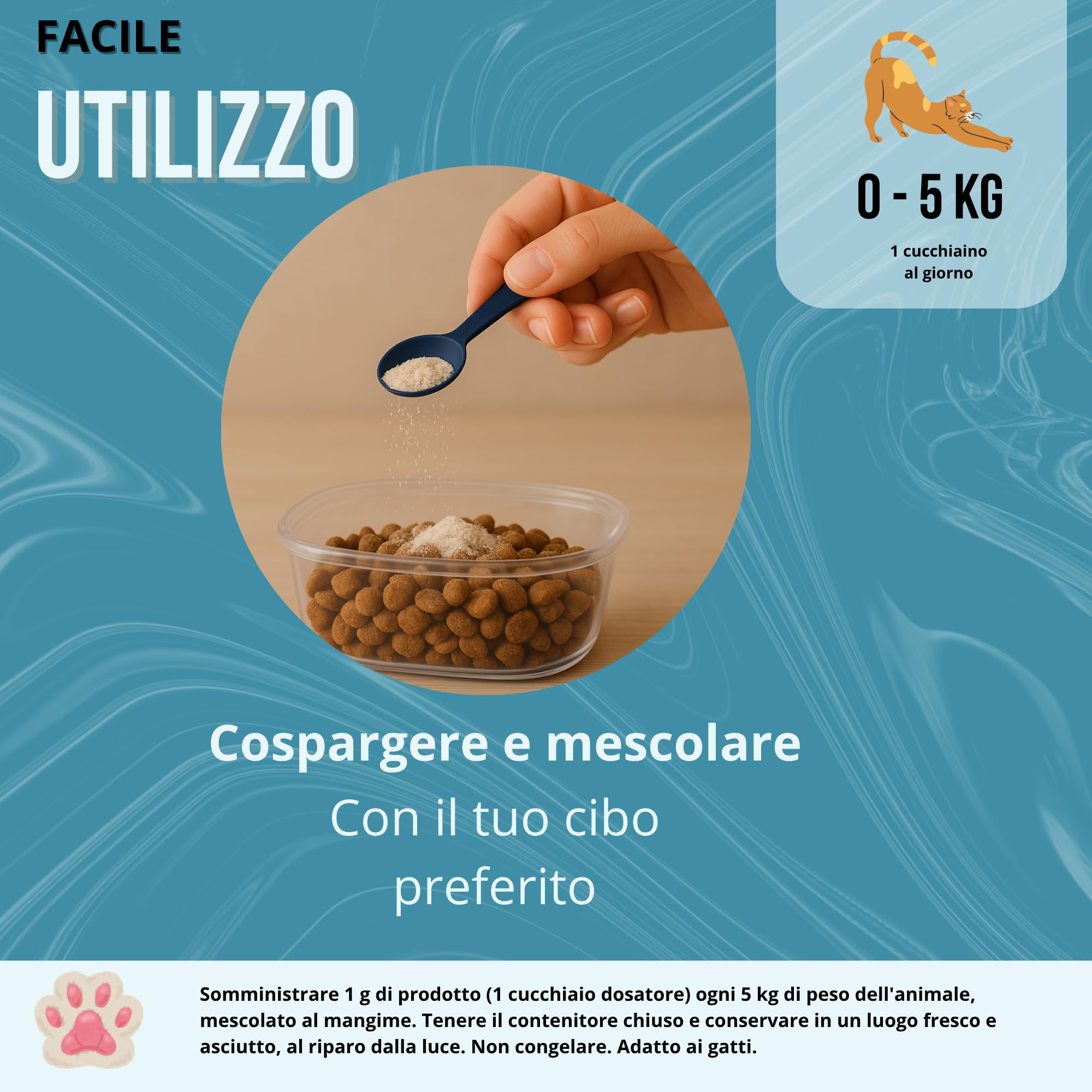 Lisina - 300 g integratore lisina in polvere - gusto pesce - rafforza il sistema immunitario, previene l'herpes felino - adatto a gatti giovani e anziani