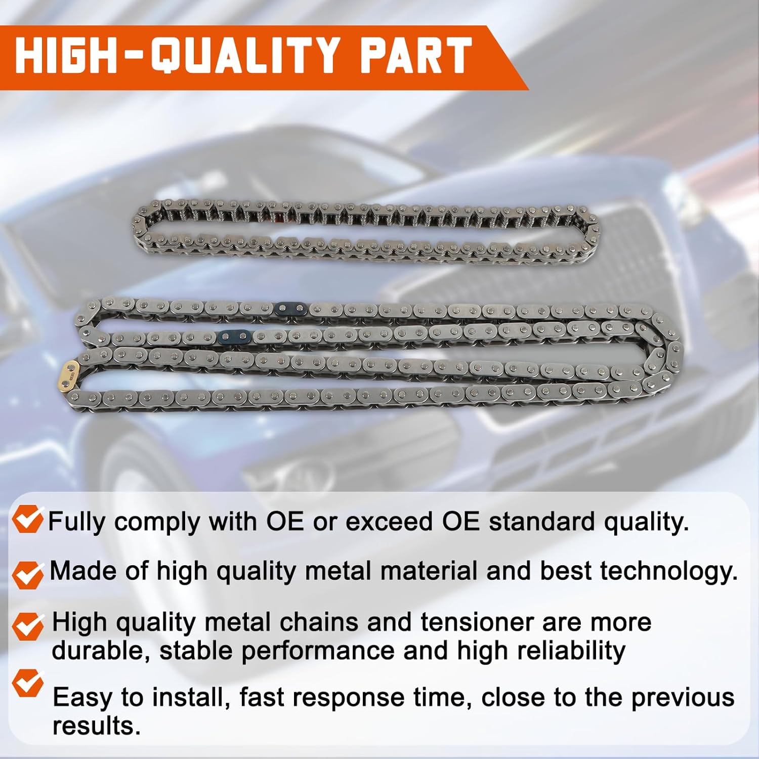 Timing Chain Kit with Oil Pump Chain Fits for Kia Optima Sorento Sportage 2.0L 2.4L Turbo Engine Aftermarket Parts