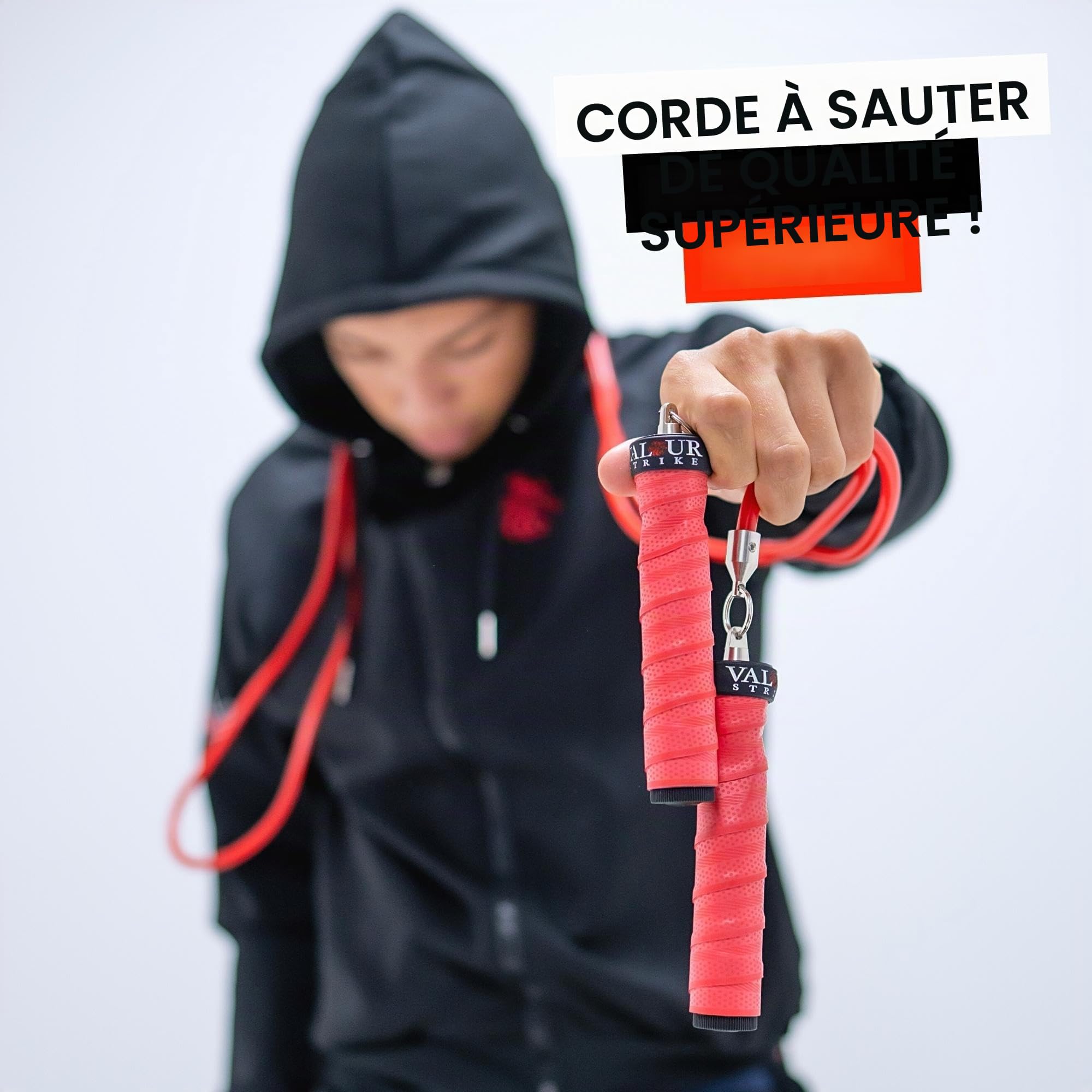Valour Strike Corde à sauter lestée | Meilleure corde à sauter pour l'entraînement cardio et les entraînements à domicile en plein air | Corde à sauter lestée pour équipement d'exercice de fitness,