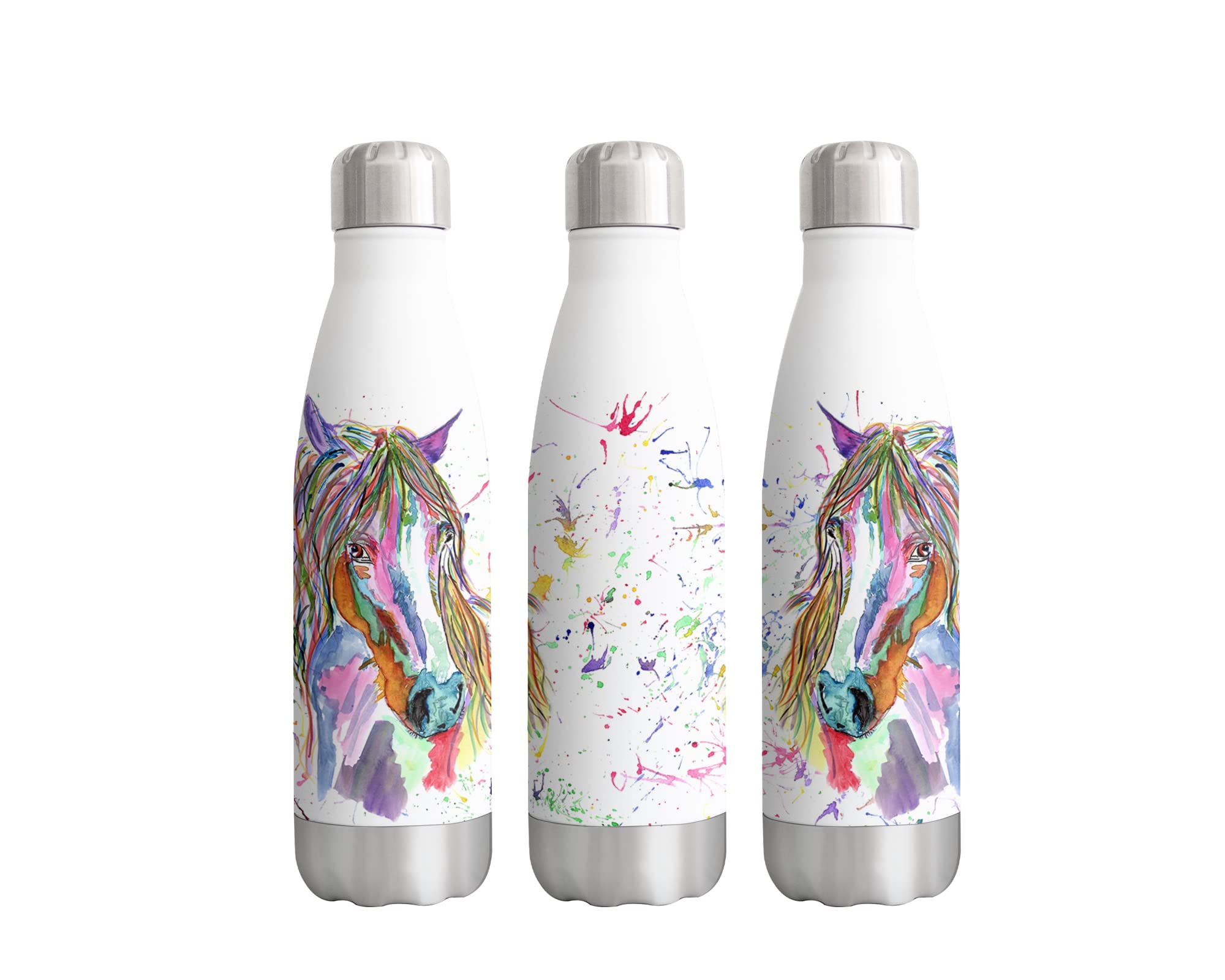 Horse Farm Animals Watercolour Rainbow Art Bottle 500ml ideal for school work