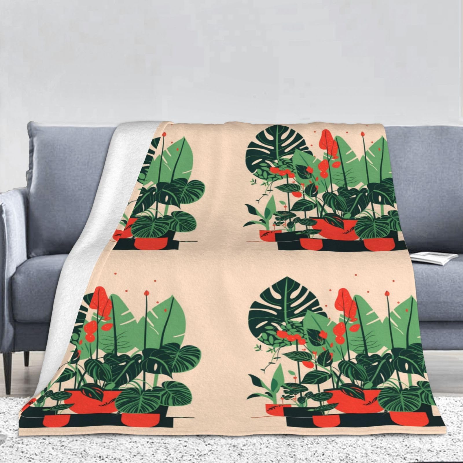 Couverture en flanelle douce motif tortue plaid bambou chaud lit 280g