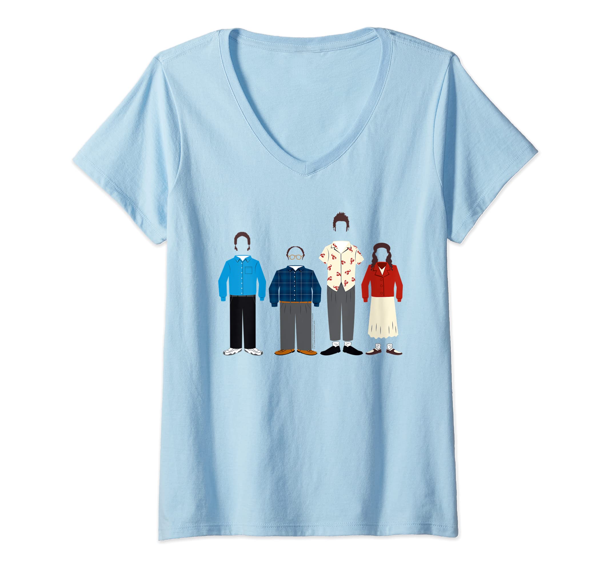 SeinfeldWomens Seinfeld Character Silhouettes V-Neck T-Shirt