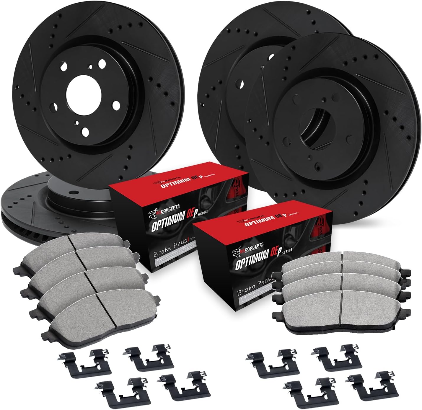 R1 Concepts Front Rear Brakes and Rotors Kit Front Rear