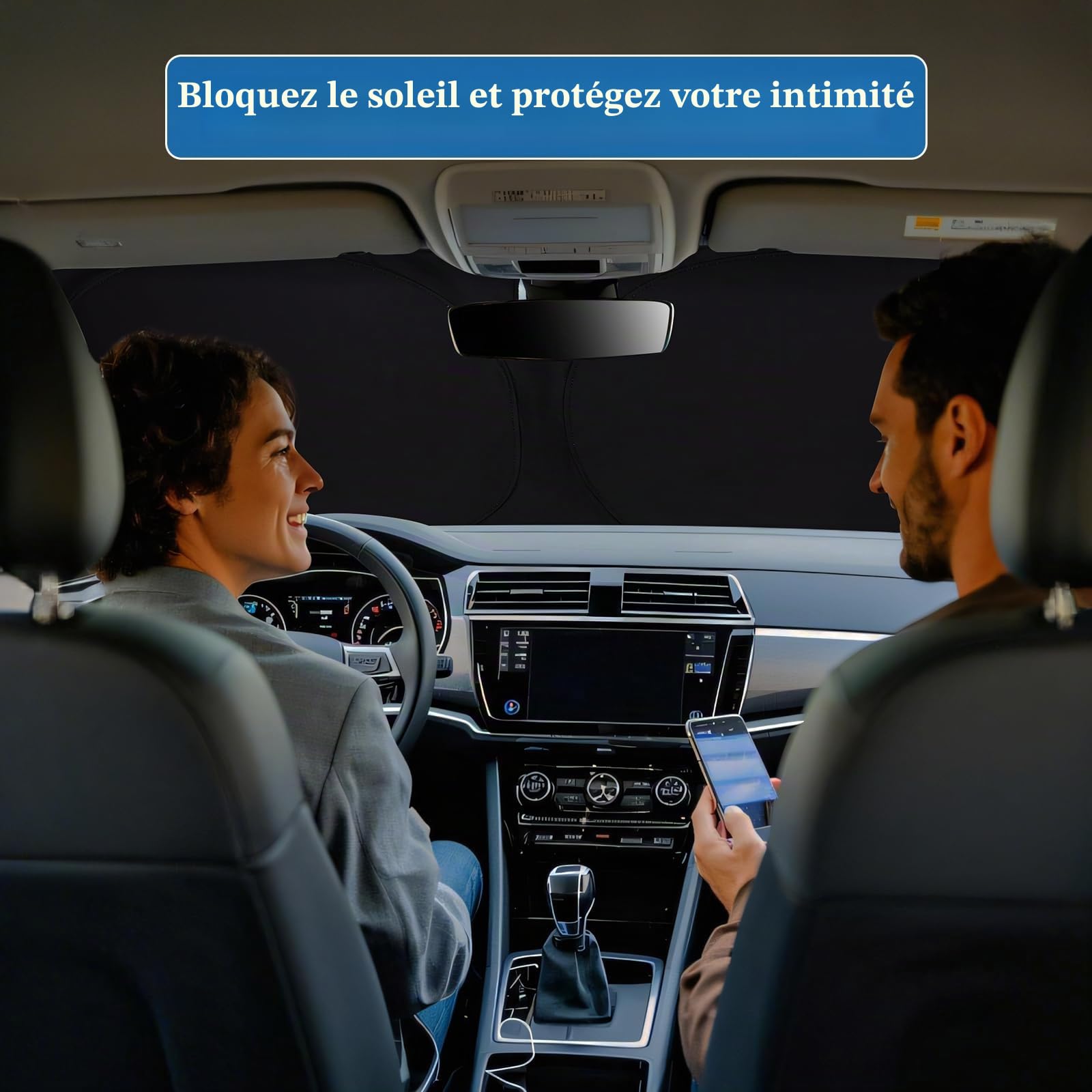 ZATOOTO Pare Soleil Voiture Pare Brise Avant sur Mesure pour VW Polo 2018-2024, Pare Soleil Pare Brise Pliable, Epais et Réfléchissant en Bloque Les Rayons UV et Garde la Voiture Plus Fraîche