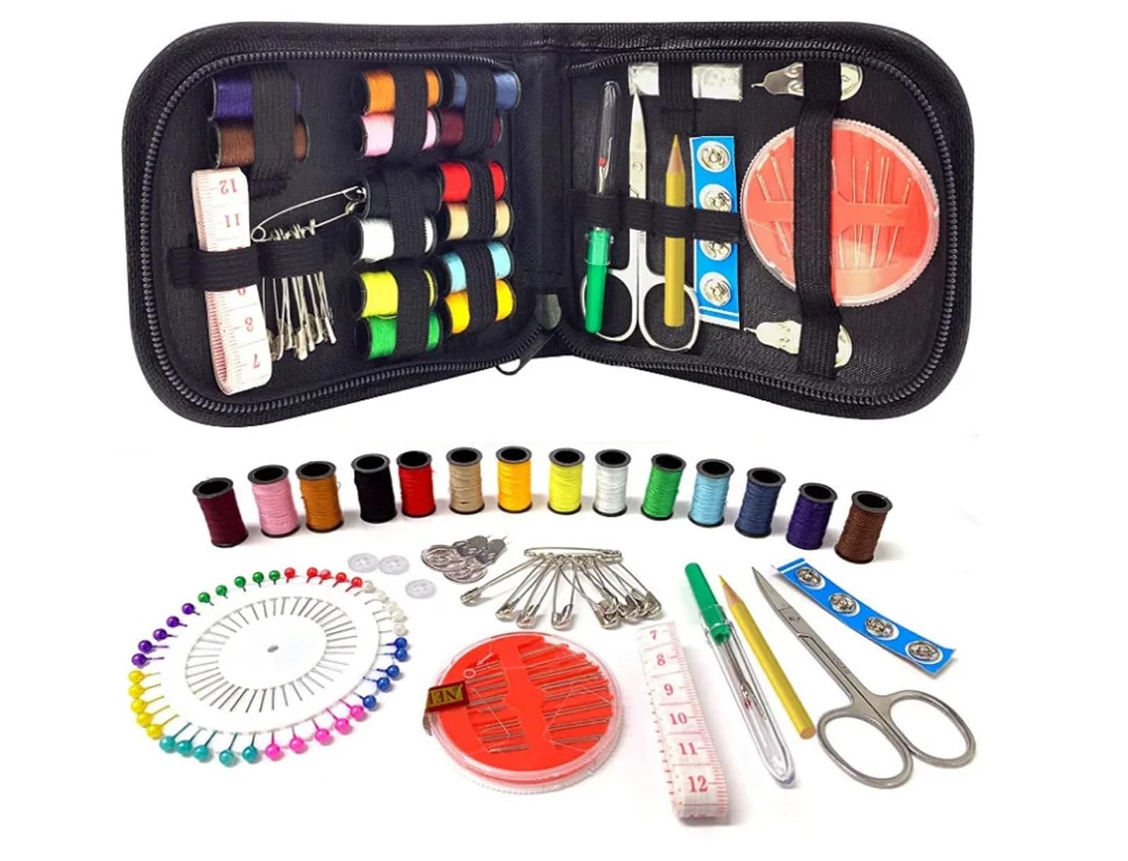 Sewing Kit Compact and Portable 98 Pcs Sewing Kit Portable Needle and Thread for Beginners Travelers and Adults DIY Supplies