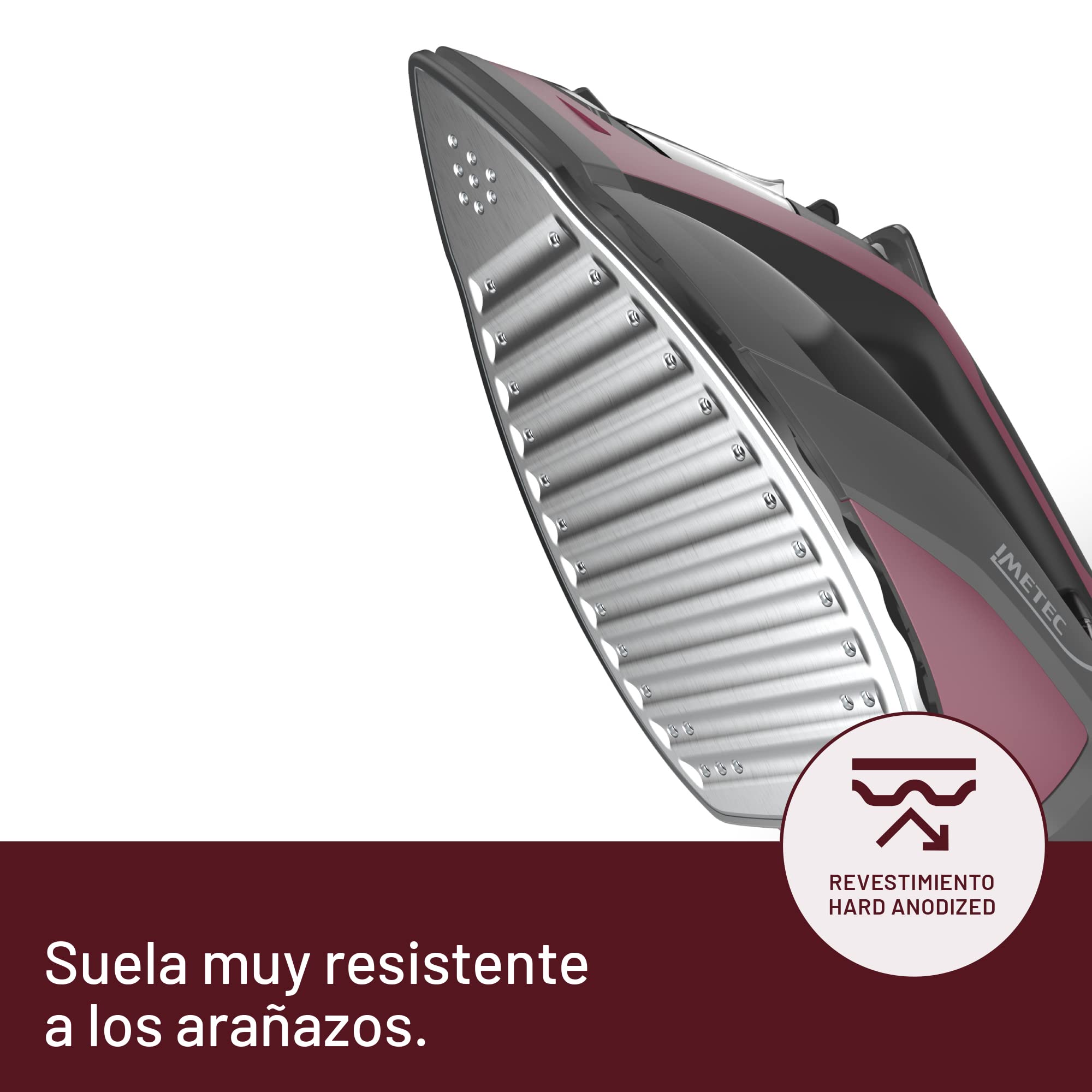 Imetec Onda F2, Plancha de Vapor con Suela Exclusiva a Ondas Patentada, 2400 W, Golpe de Vapor de 200 g, Depósito de 300 ml, Triple Protección Antical